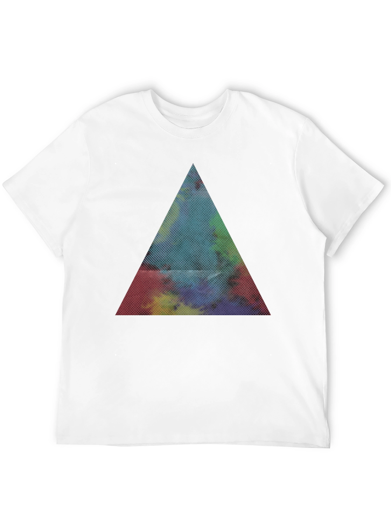 Black Abstract Triangle Graphic Black T-Shirt view 12