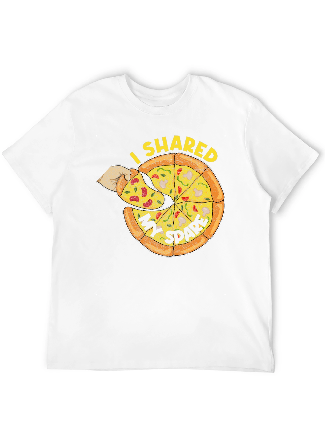 Black I Shared My Spare Pizza Graphic Tee - Black view 12