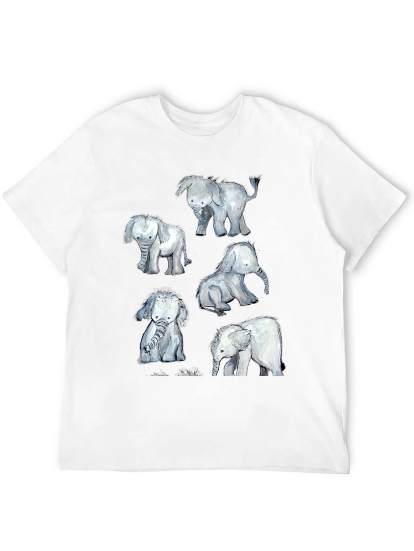 Black Elephant Watercolor Graphic Tee - Black view 12