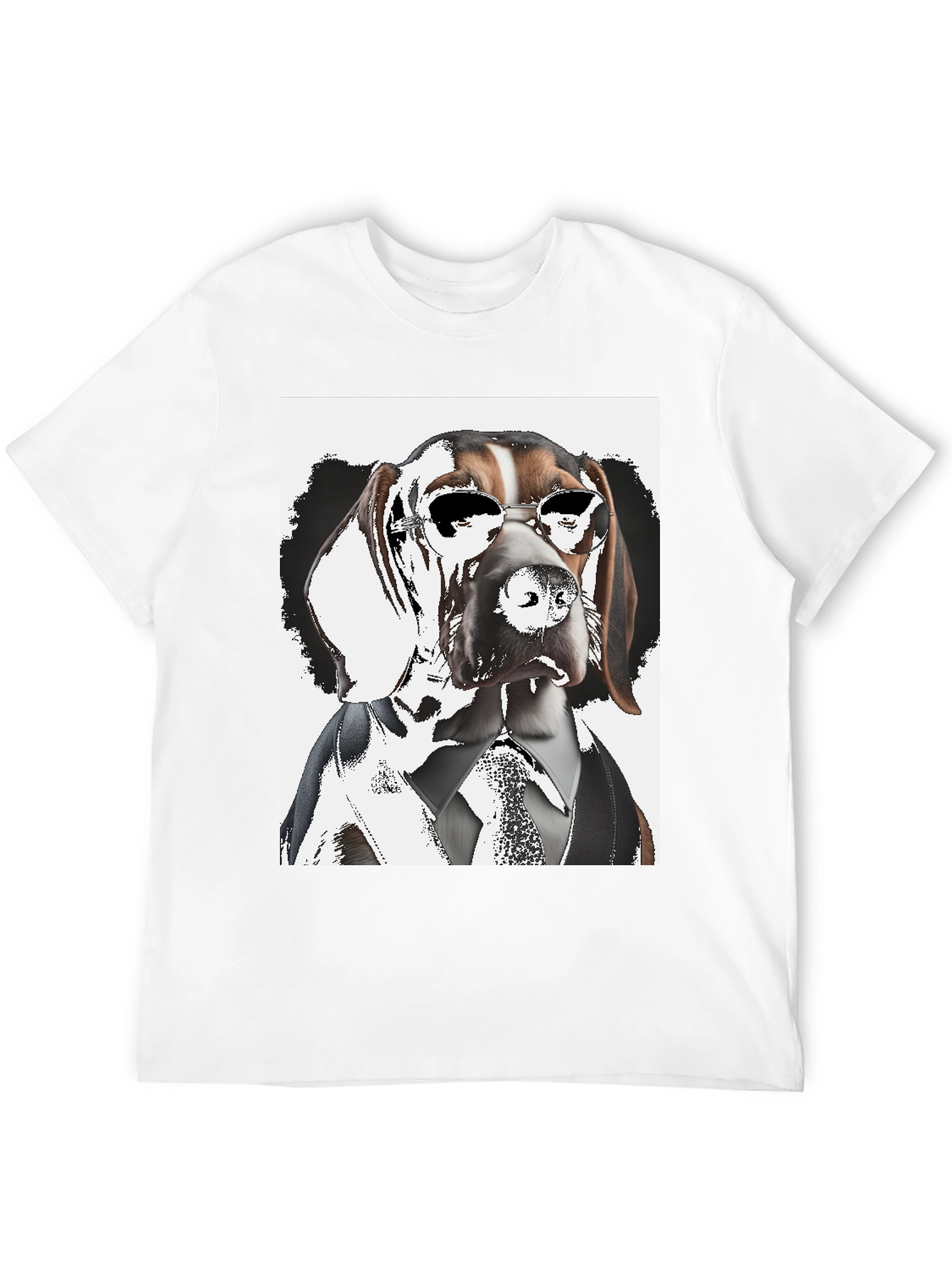 Black Dogfather T-Shirt: Suave Hound in Shades view 12