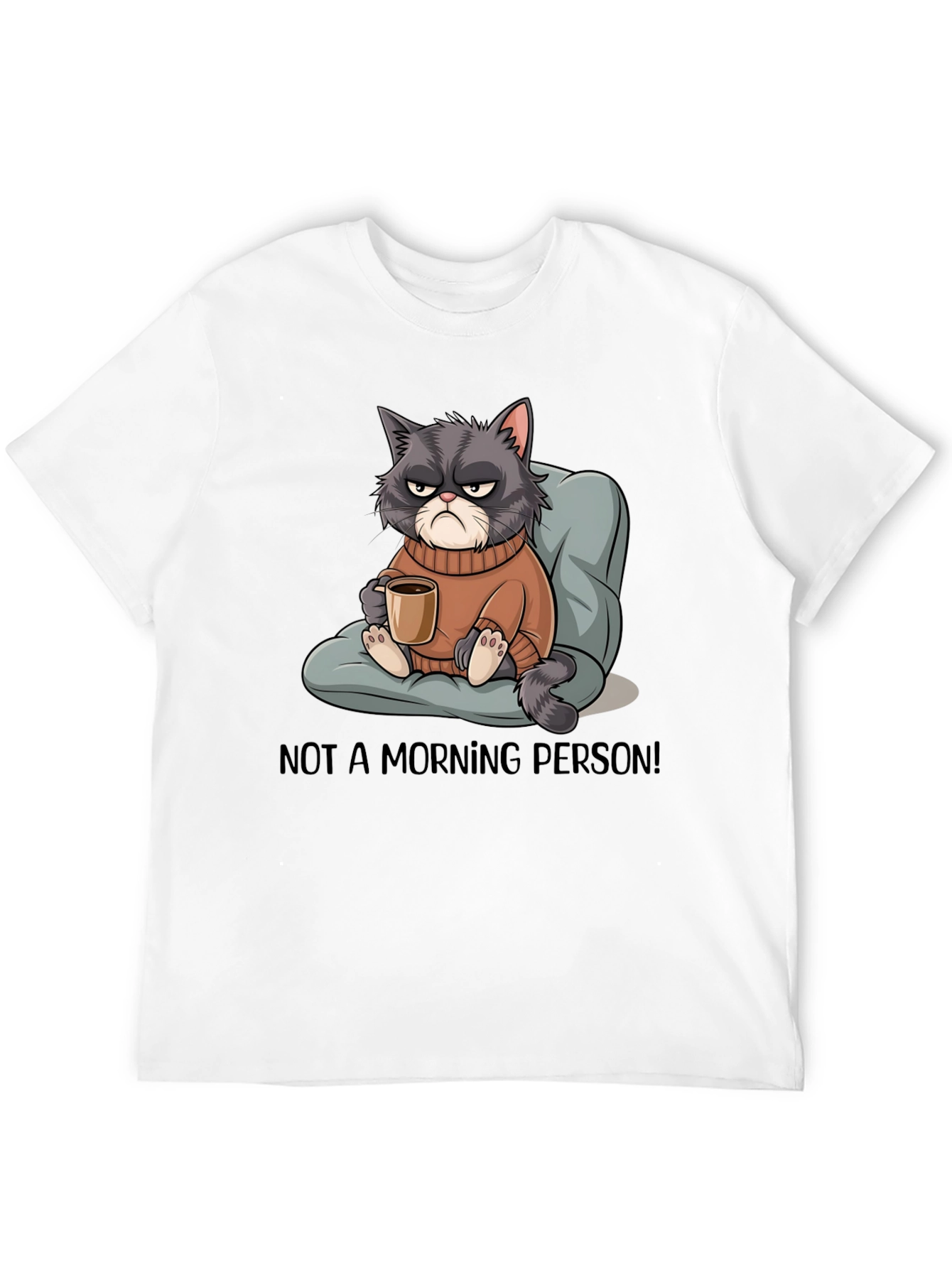 Grumpy Cat Coffee T-Shirt - Not a Morning Person! - 12