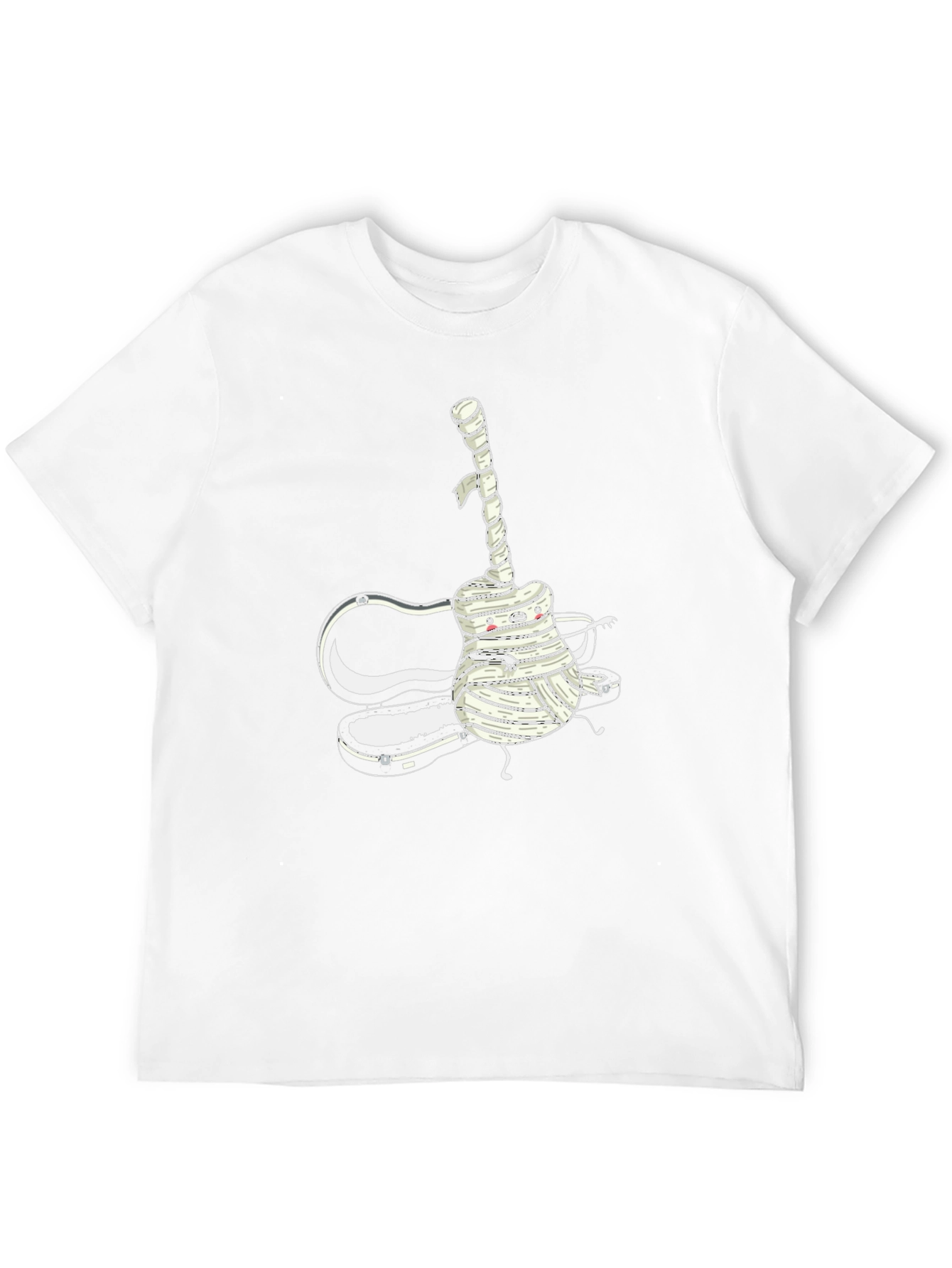 Black Guitar Mummy Graphic T-Shirt - Black view 12