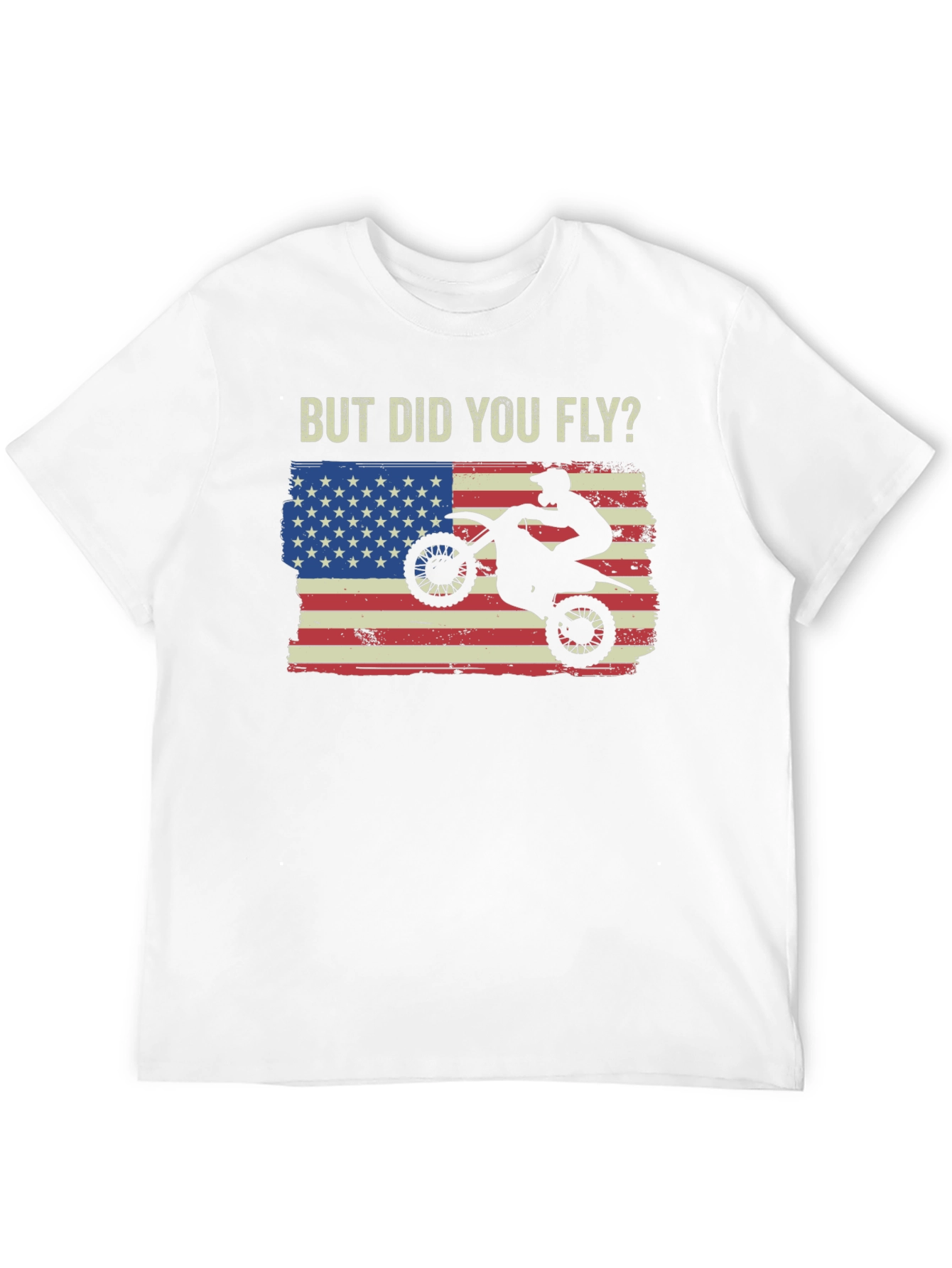 Black But Did You Fly T-Shirt, Motocross USA Flag view 12