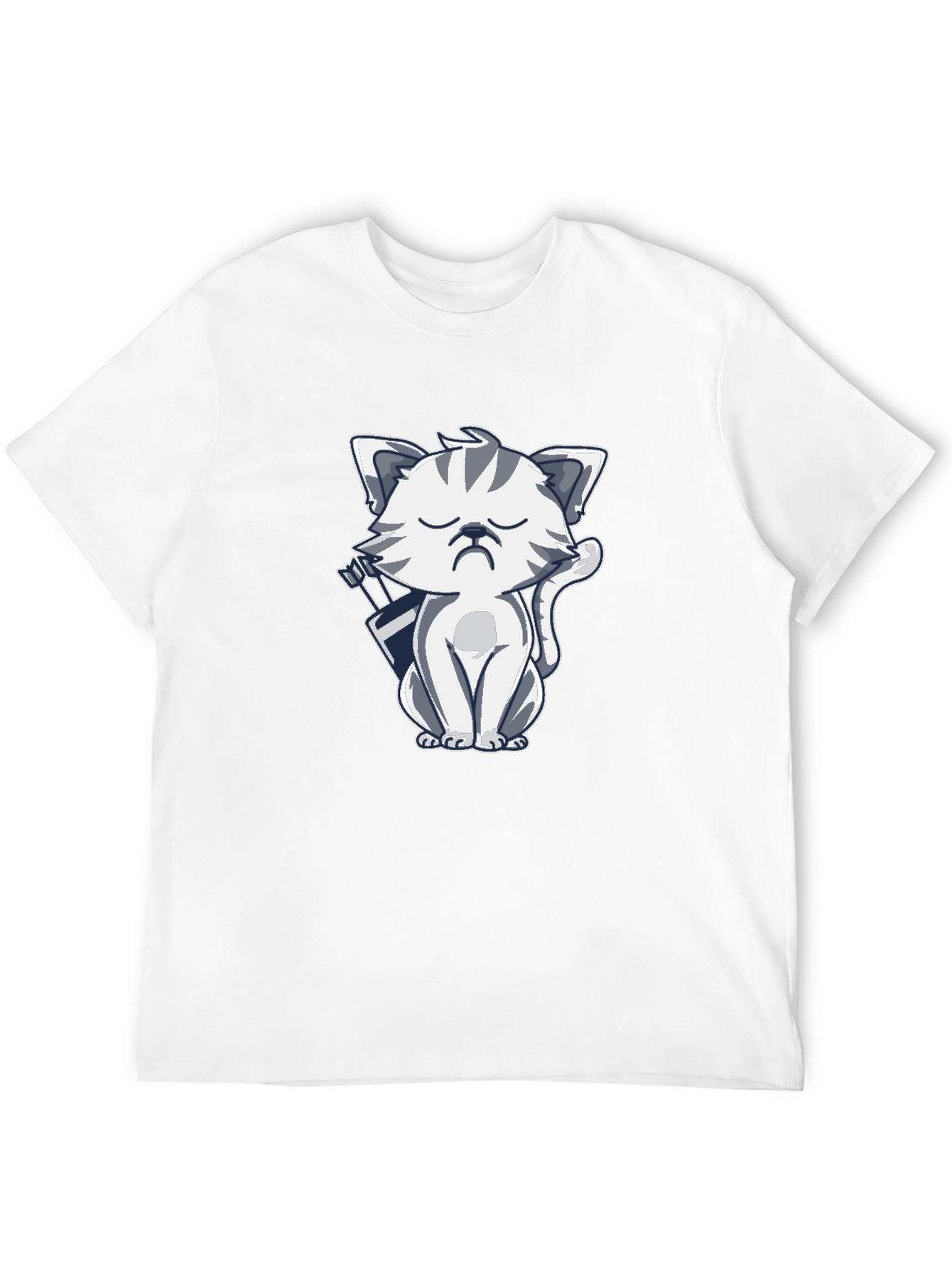 Black Grumpy Archer Cat Graphic T-Shirt - Black view 12