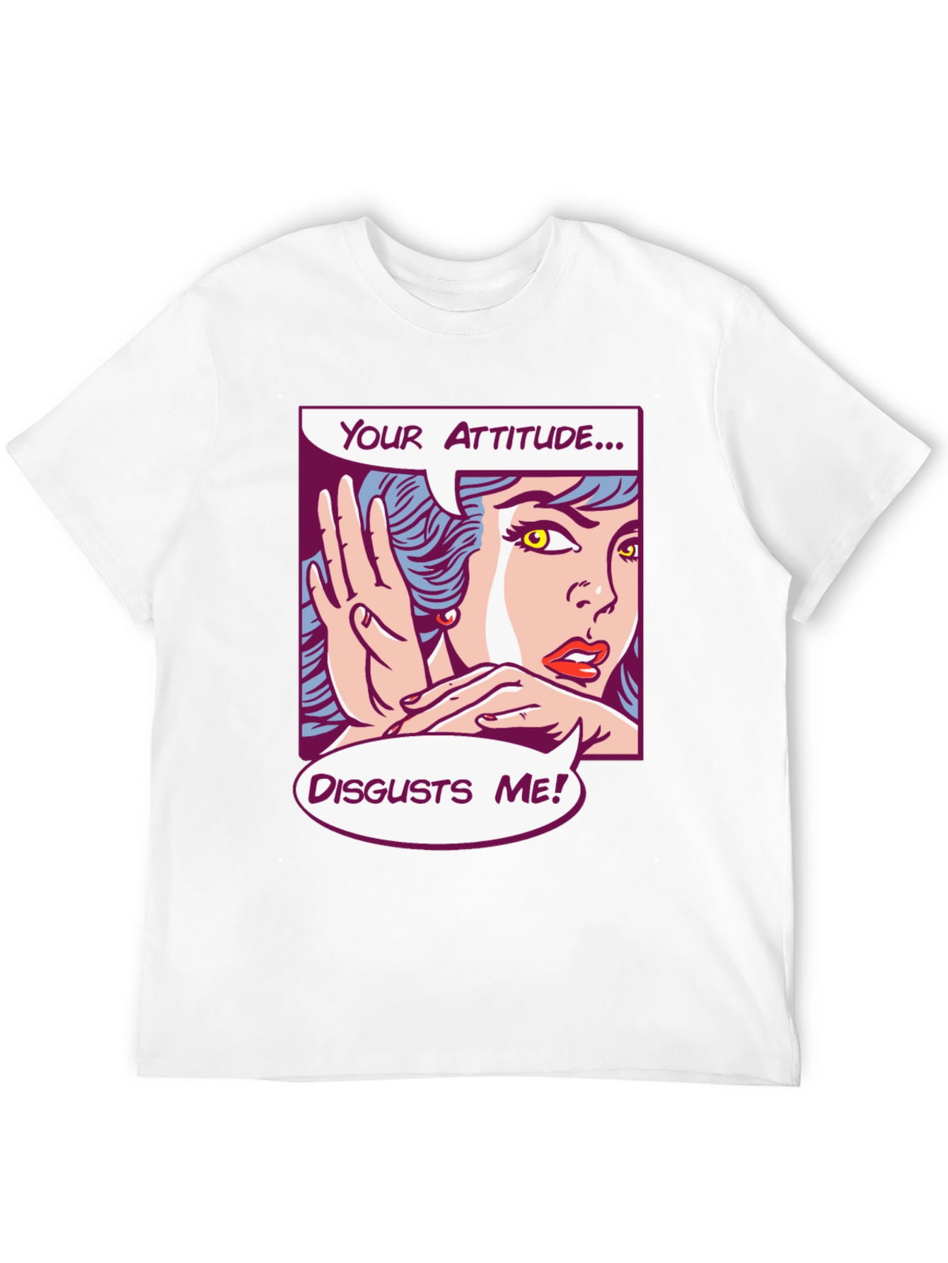 Black Attitude Disgusts Me Pop Art T-Shirt view 12
