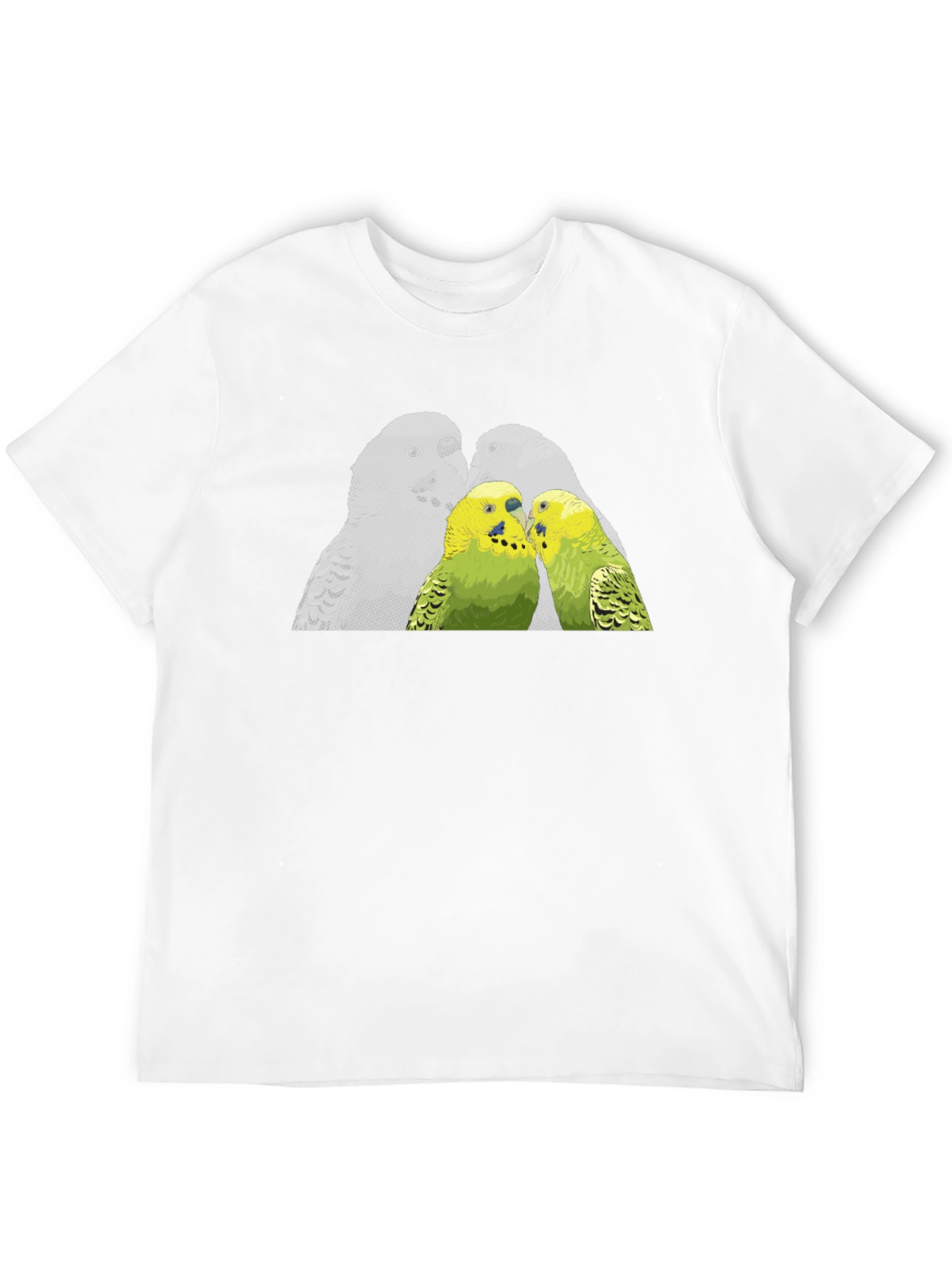 Black Parakeet Kiss Graphic Tee - Black Cotton Shirt view 12