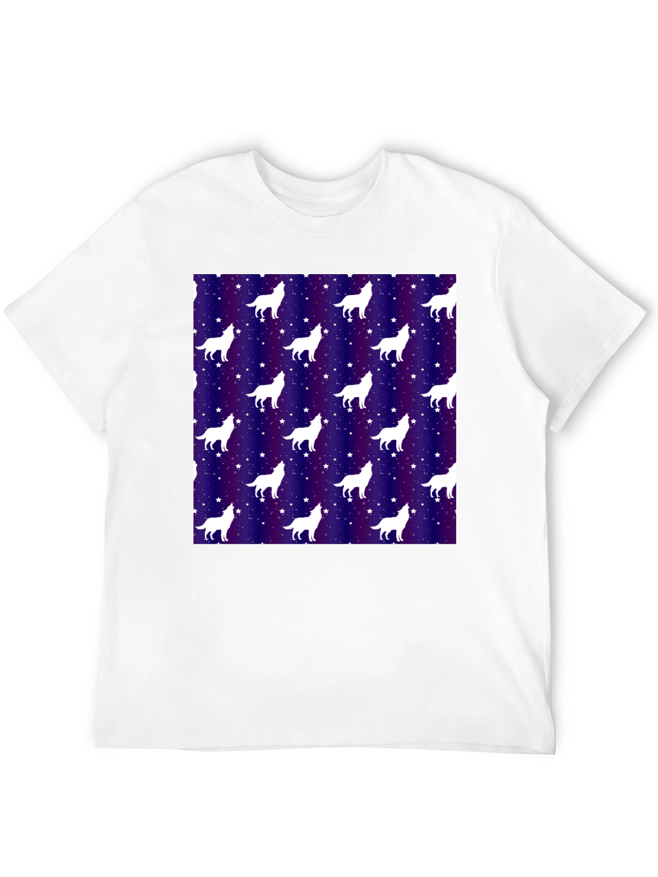 Black Wolf Starry Night Graphic Tee view 12