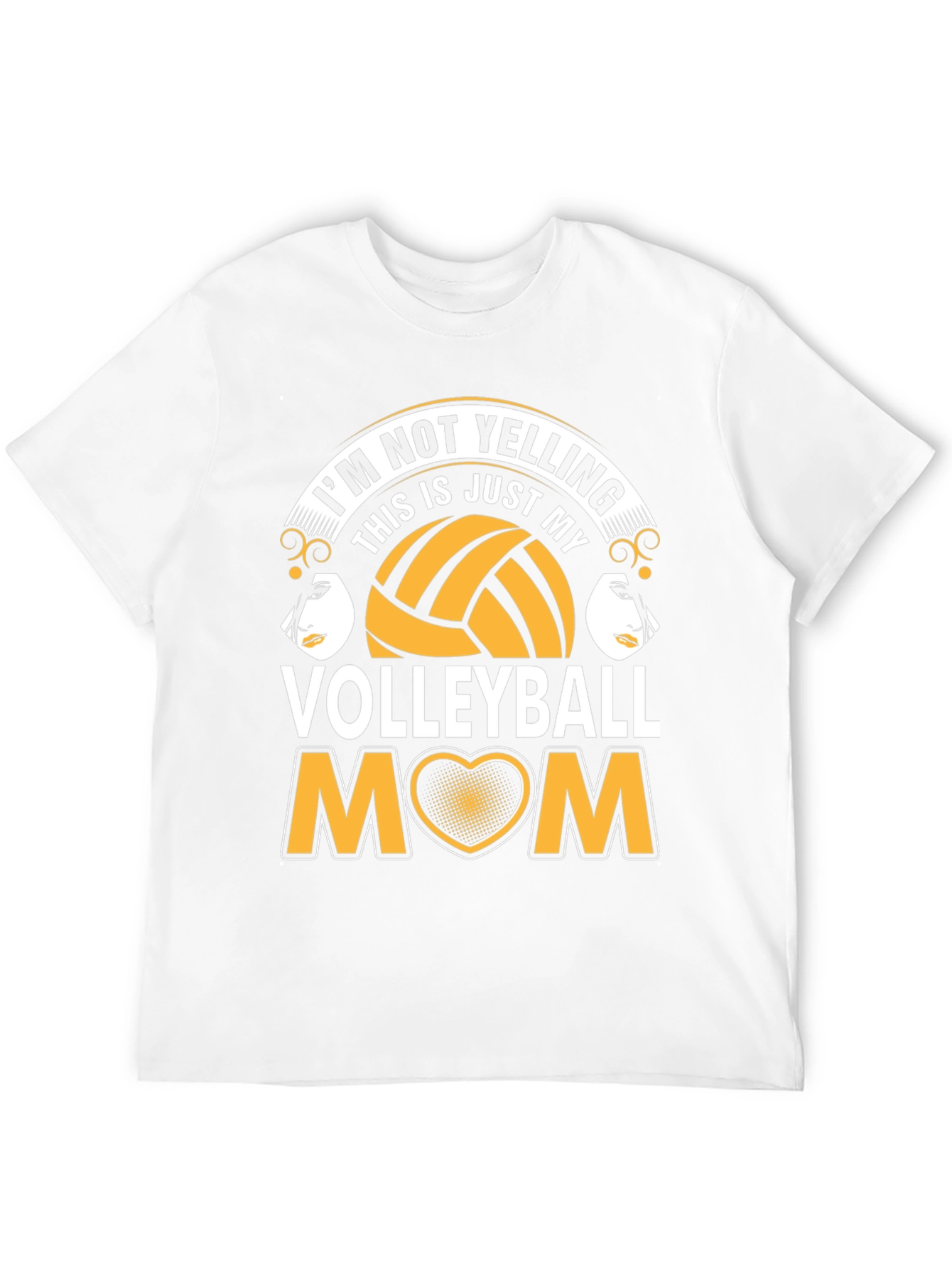 Black Volleyball Mom T-Shirt - I'm Not Yelling! view 12
