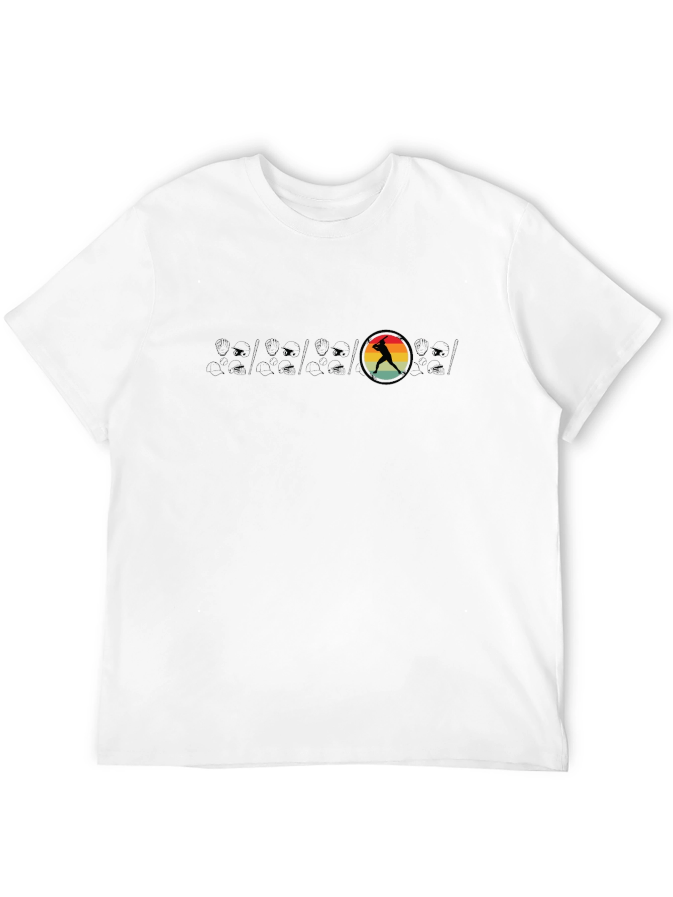 Black Retro Baseball Player Graphic Tee view 12