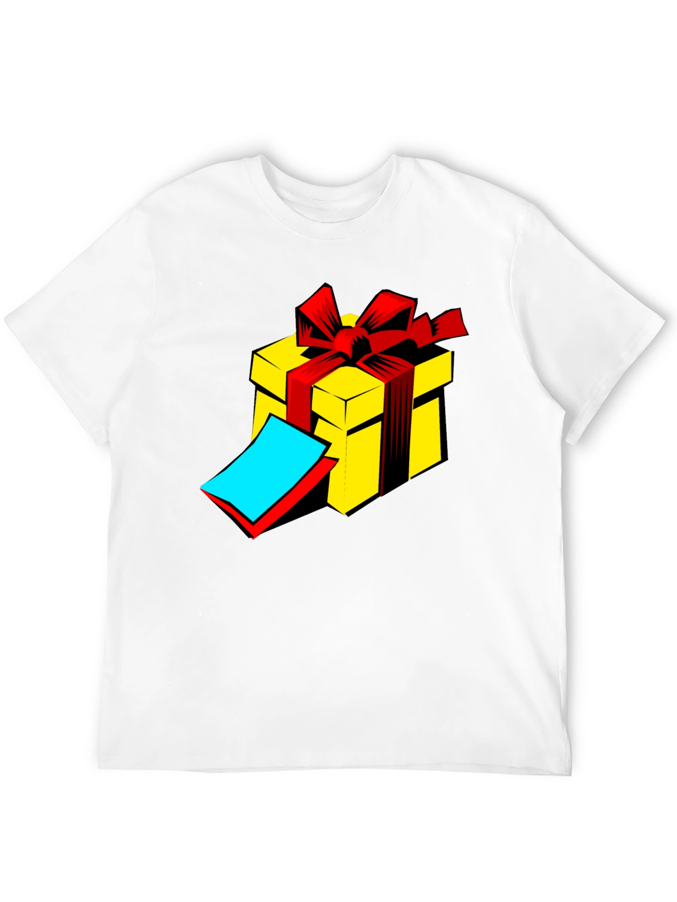 Black Gift Box Graphic Tee - Black Cotton T-Shirt view 12