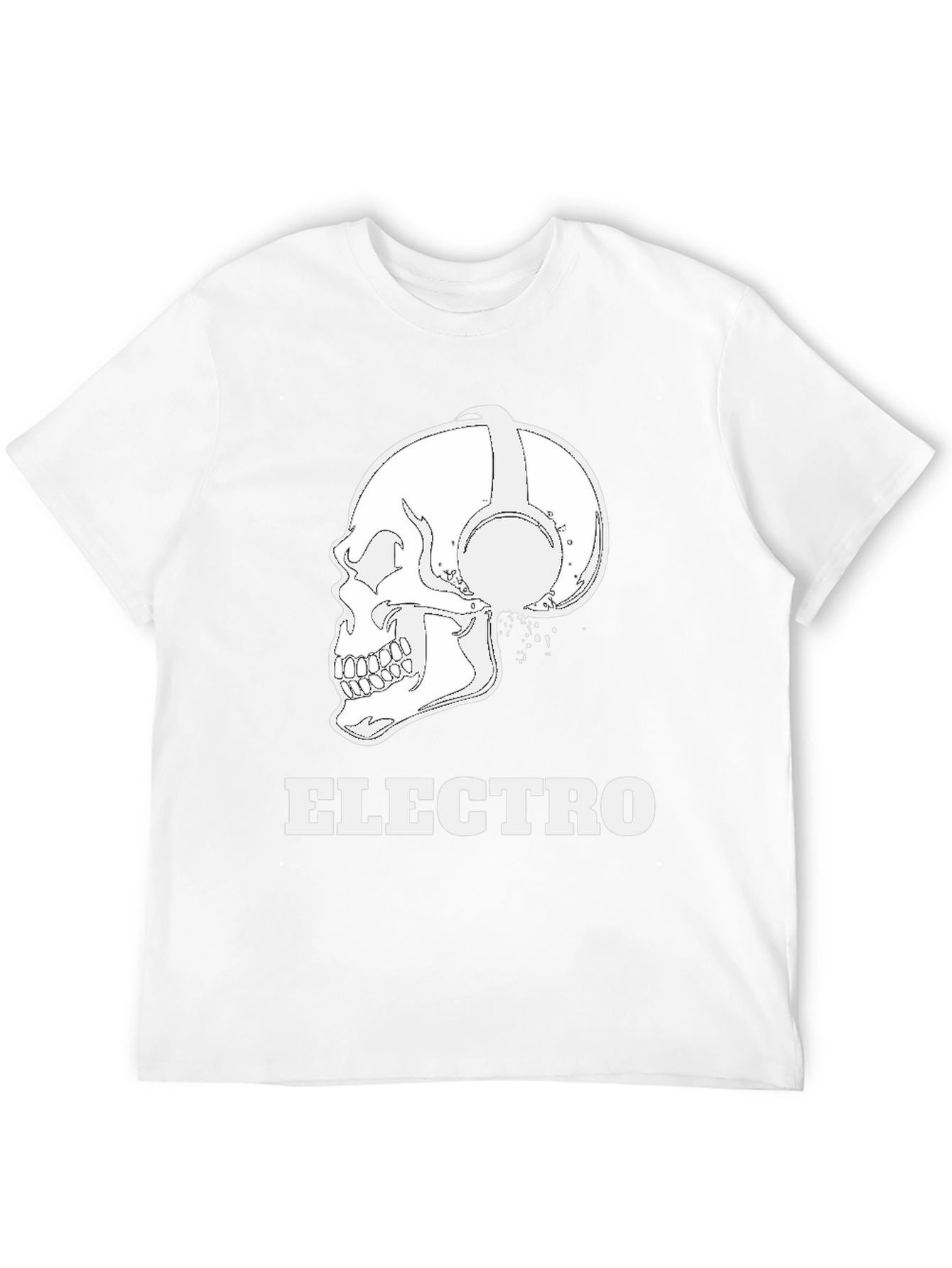 Black Electro Skull Graphic Tee view 12