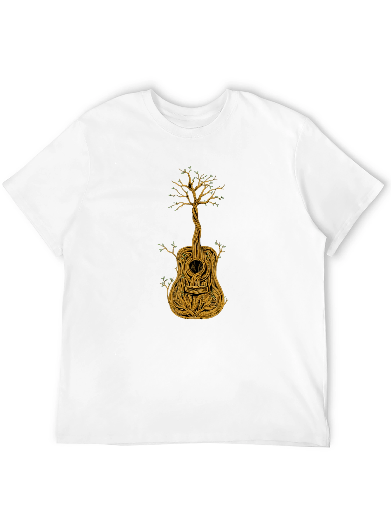 Black Guitar Tree Graphic Tee - Black Cotton Blend view 12
