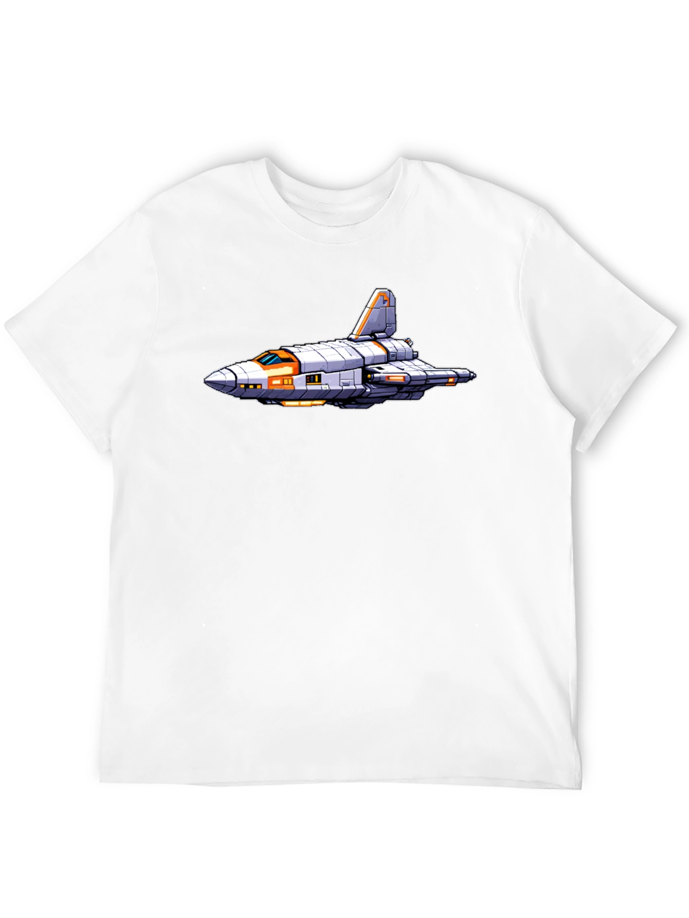 Black Retro Spaceship Graphic Tee - Black Cotton Blend view 12