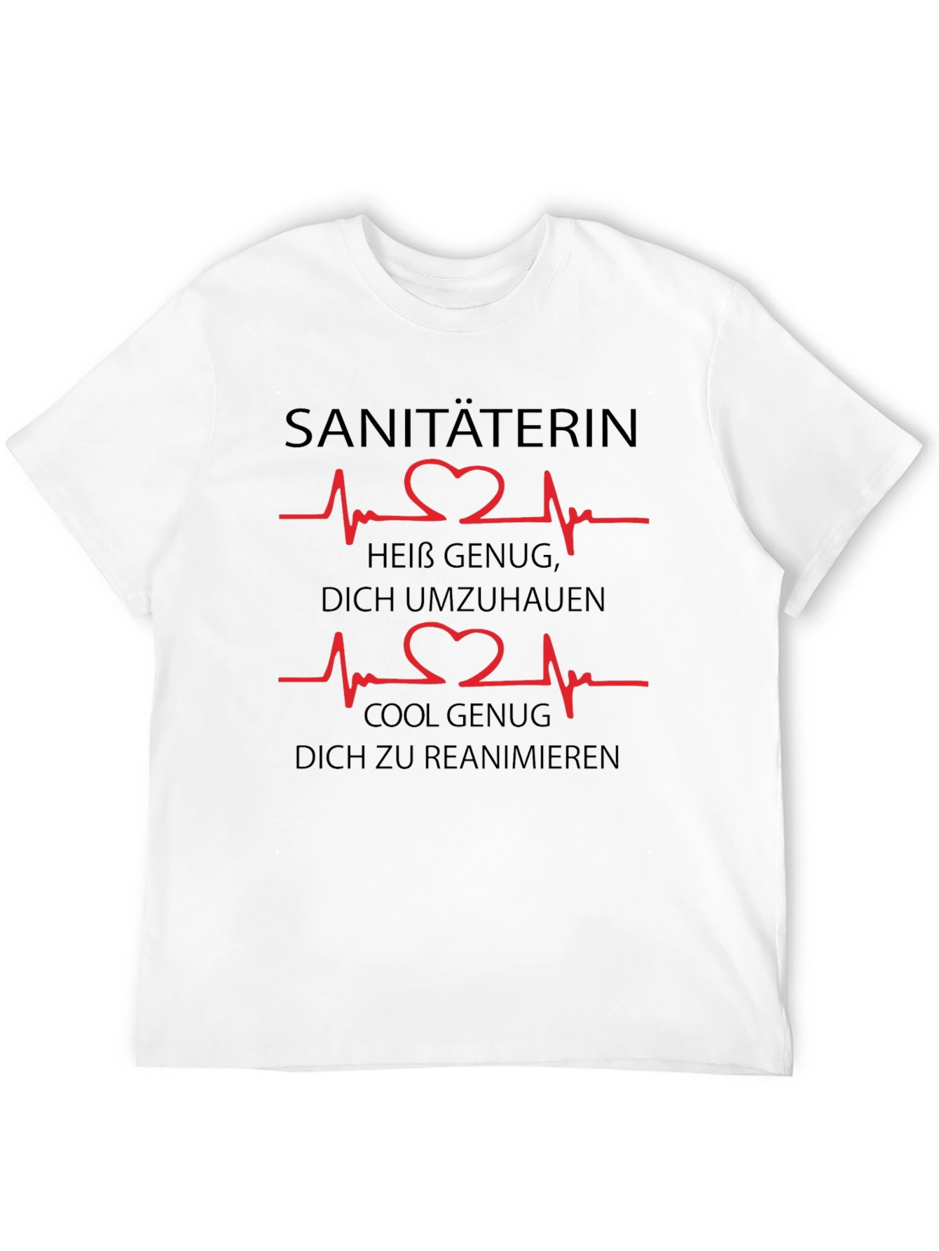 Black Funny Sanitäterin Heartbeat T-Shirt view 12