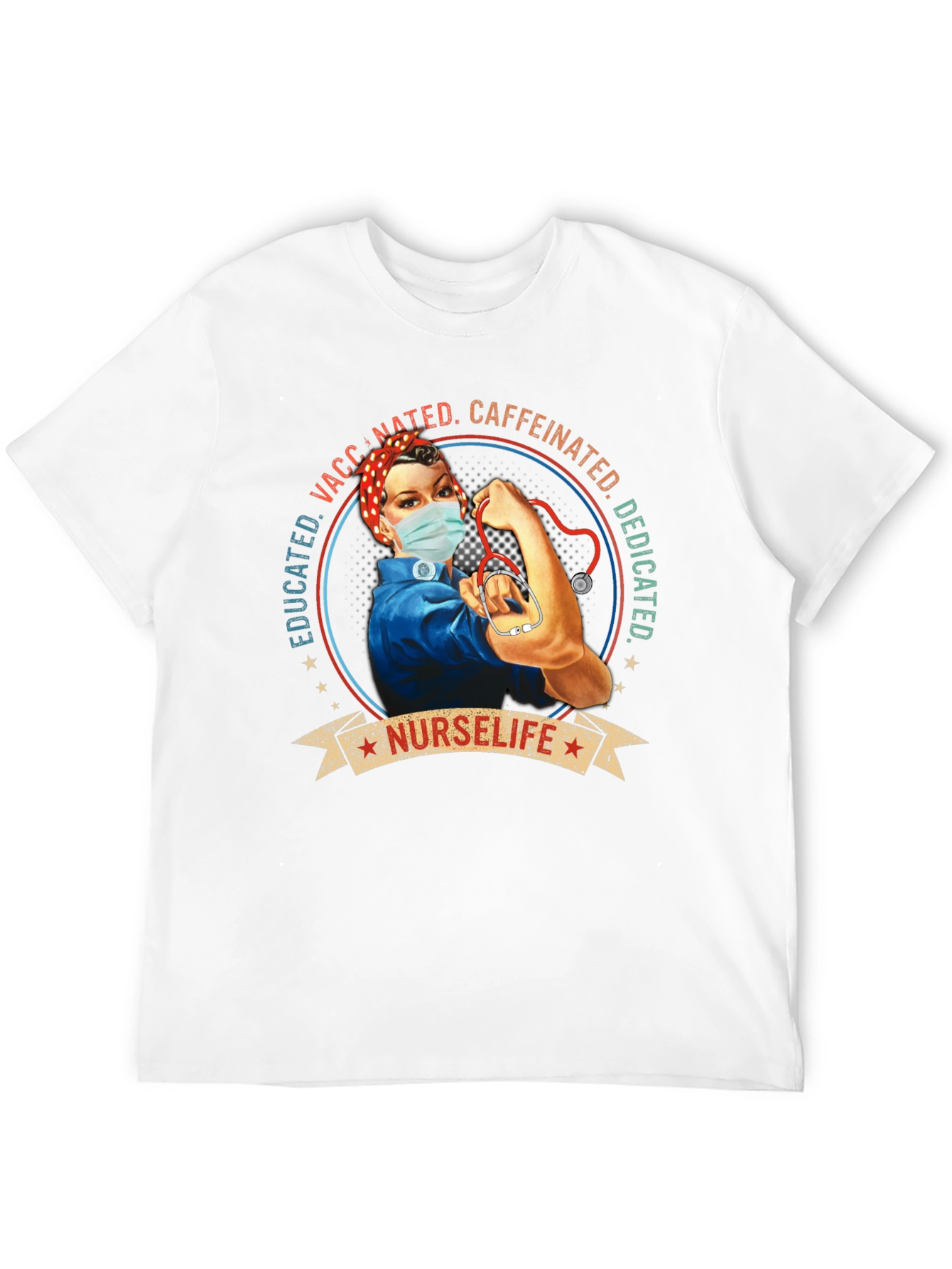 Black NurseLife Vaccinated Women's T-Shirt view 12