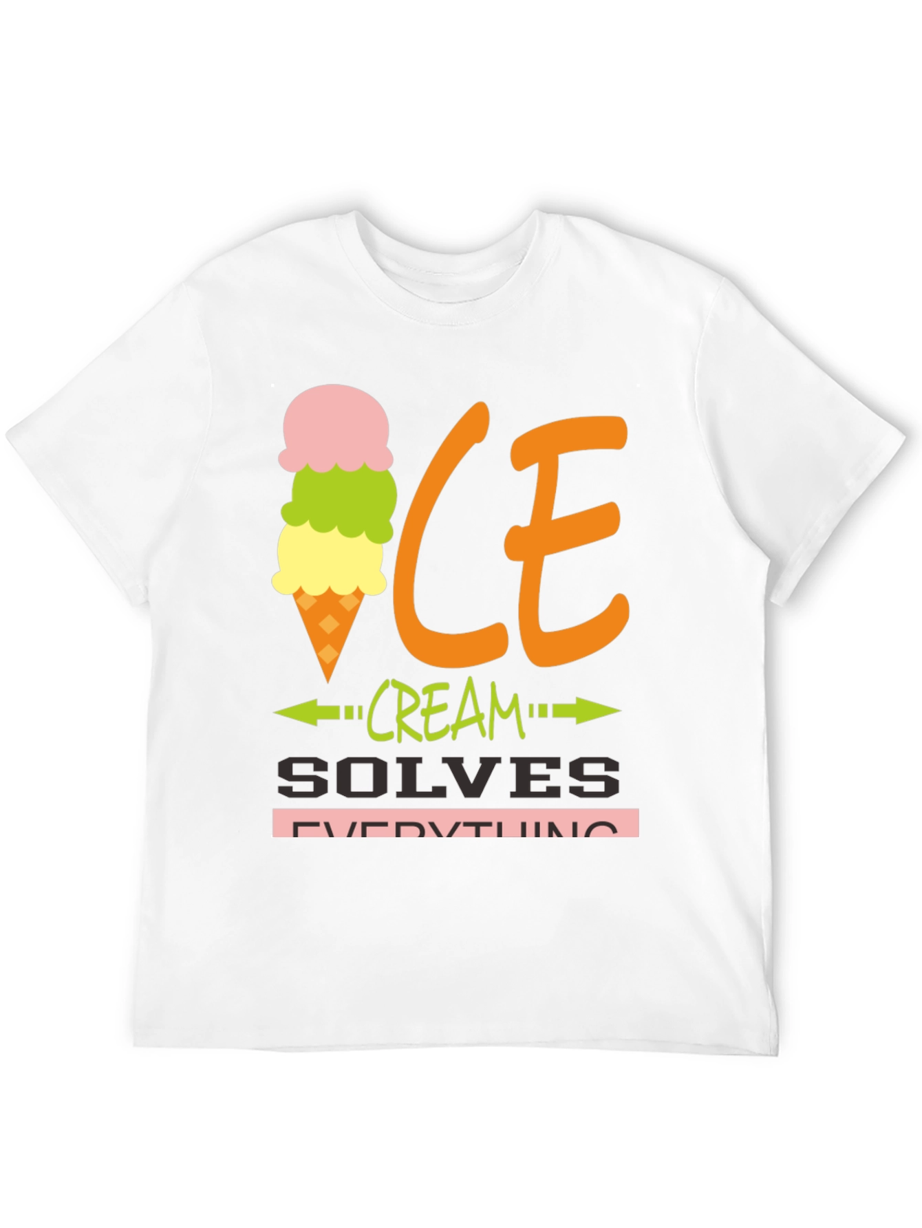 Black Ice Cream Solves Everything Graphic Tee view 12