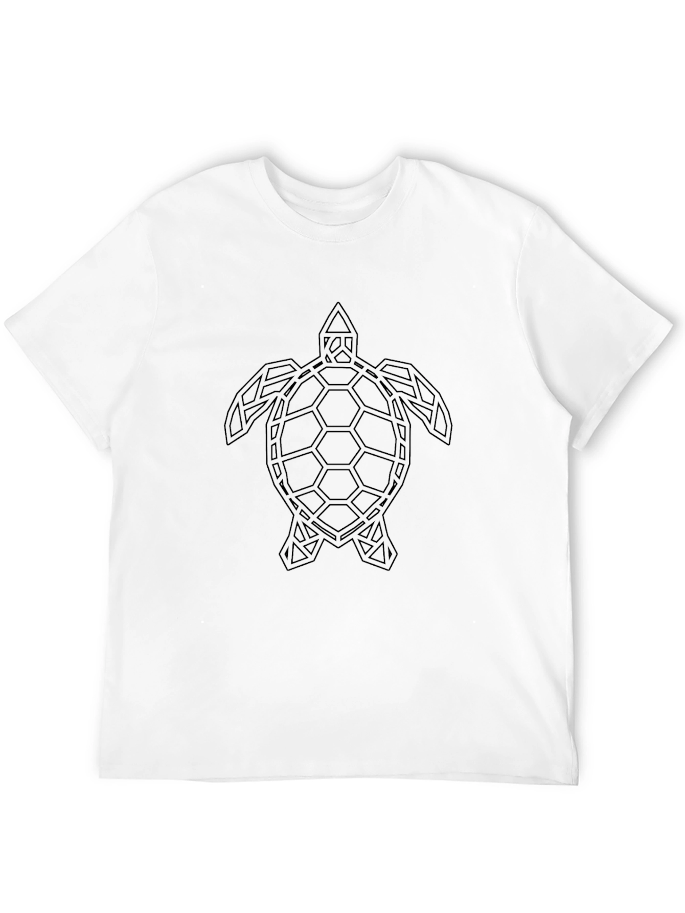 Black Geometric Turtle Graphic Tee - Stylish Black T-Shirt view 12