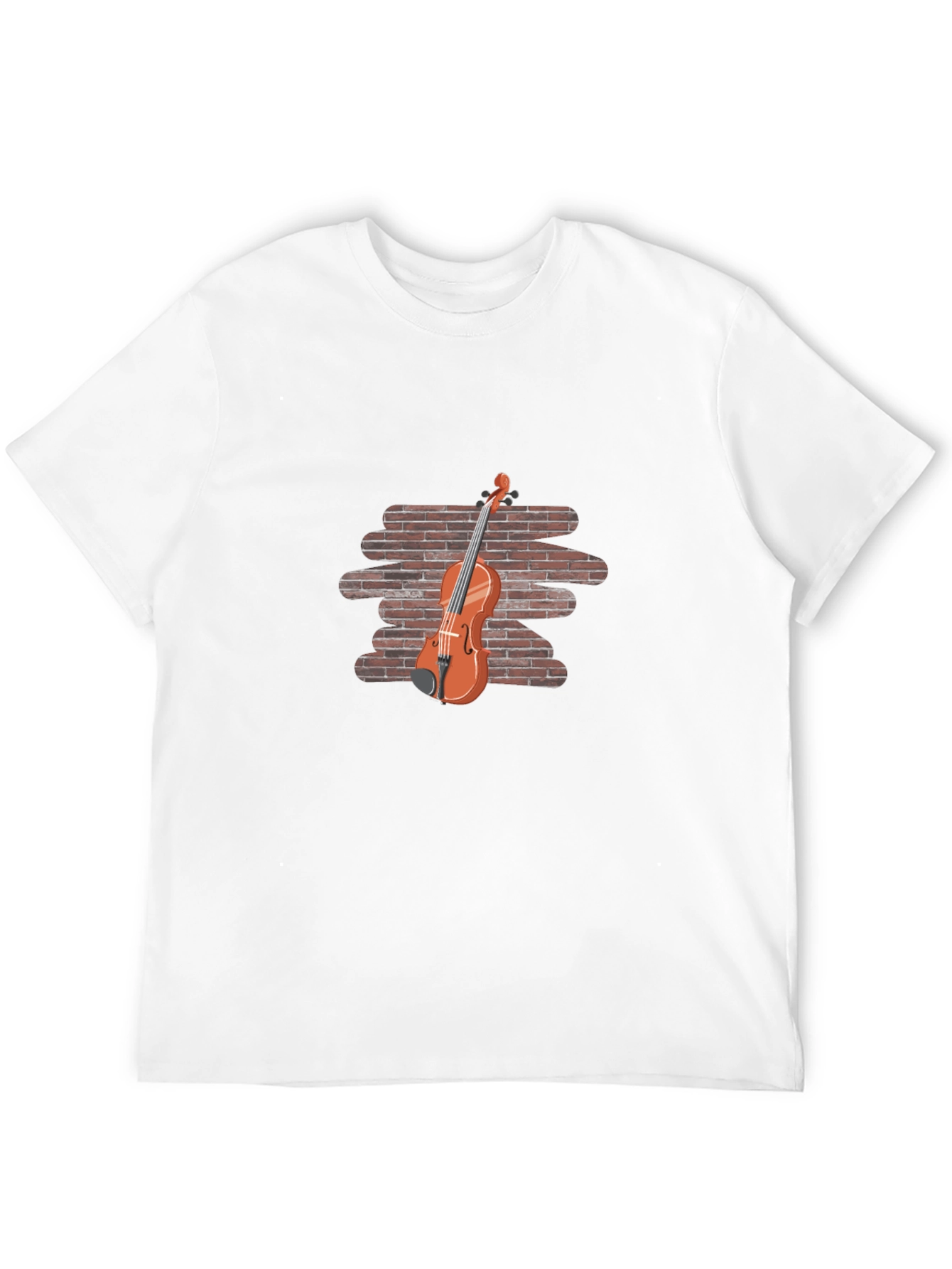 Black Brick Wall Violin Graphic Tee view 12