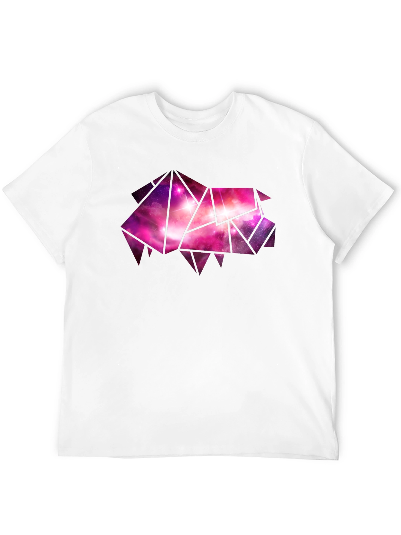 Black Geometric Galaxy Pig Tee - Stylish Black Cotton T-Shirt view 12