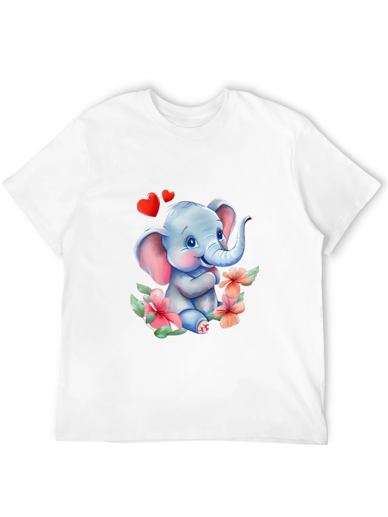 Black Cute Elephant Love Tee - Soft Cotton Blend view 12