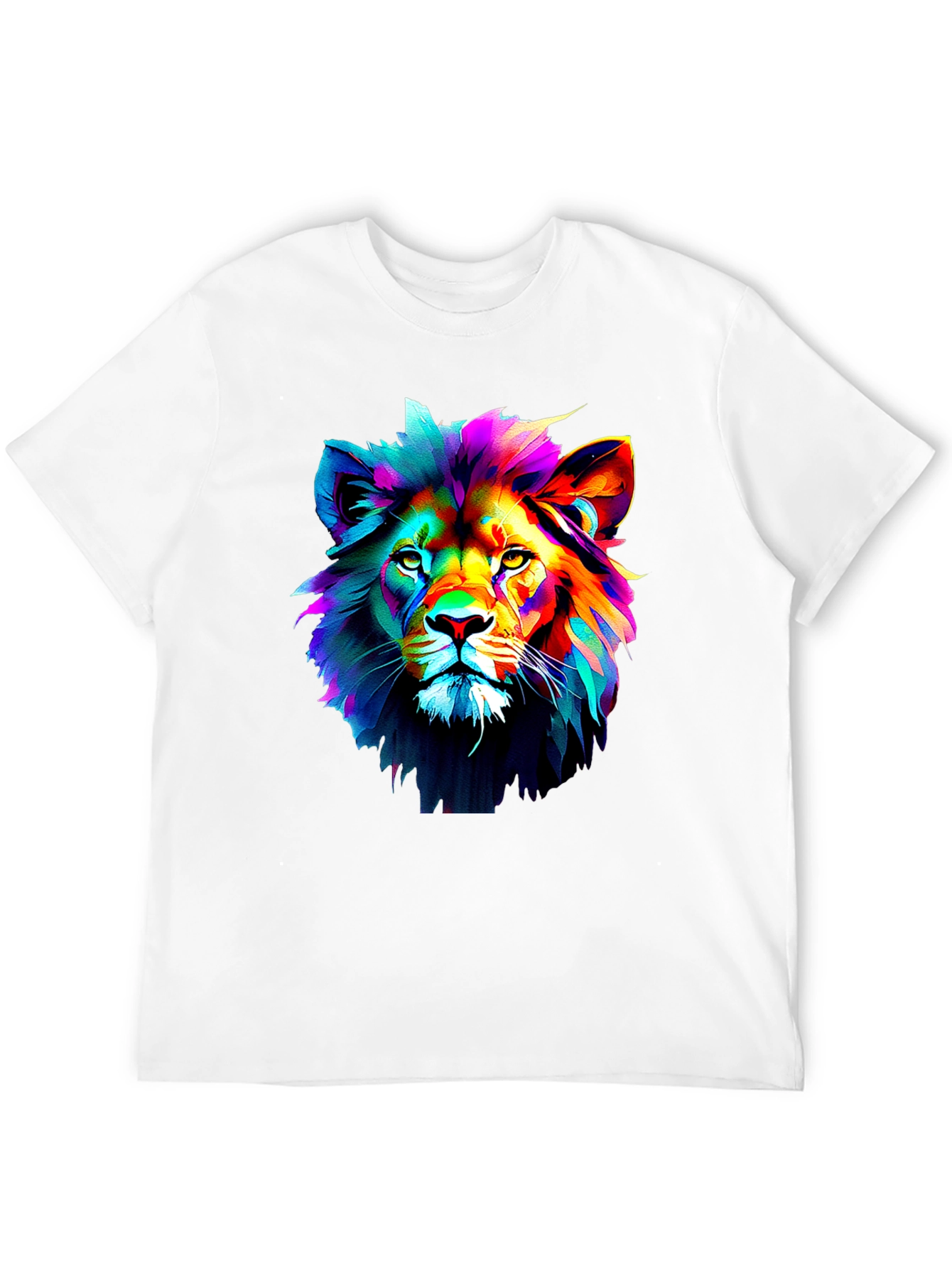 Black Vibrant Lion Graphic Black T-Shirt view 12