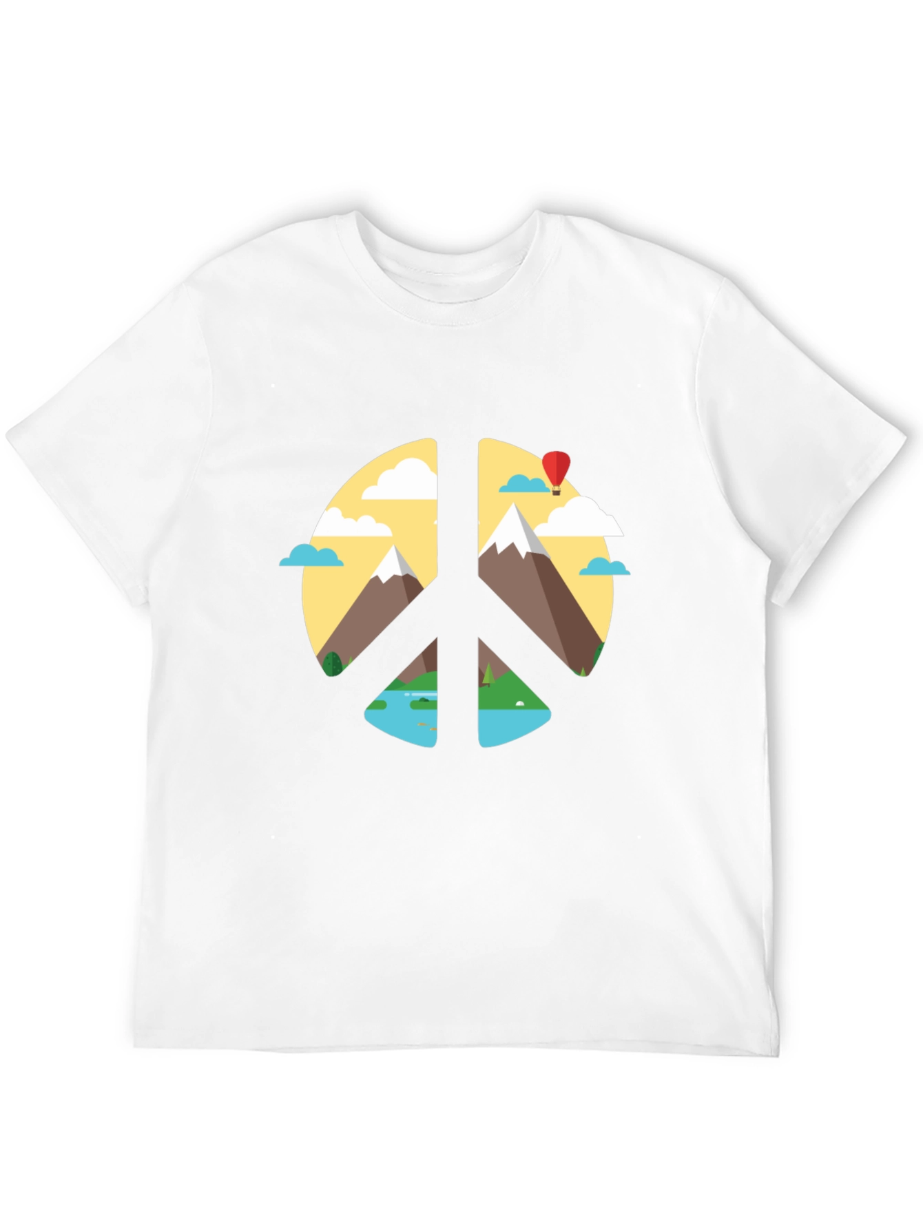 Black Peace Sign Nature Graphic T-Shirt view 12