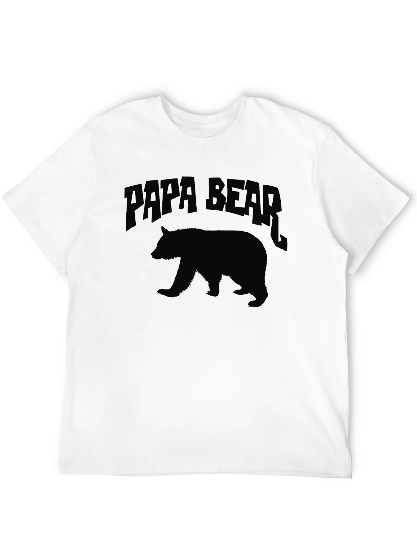 Black Papa Bear Graphic T-Shirt - Black Crew Neck Tee view 12
