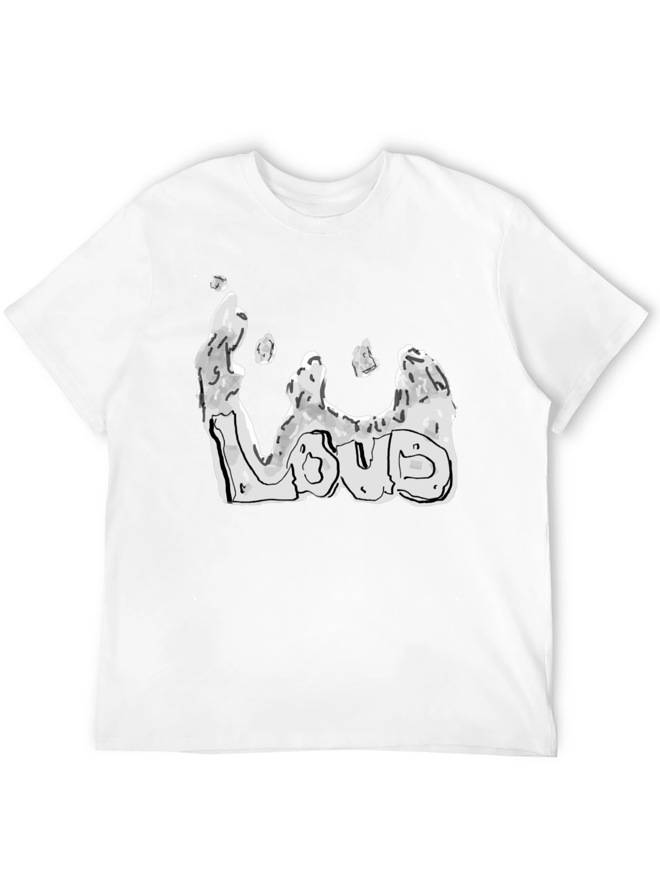 Black Abstract Loud Graphic Tee - Black Cotton Blend view 12