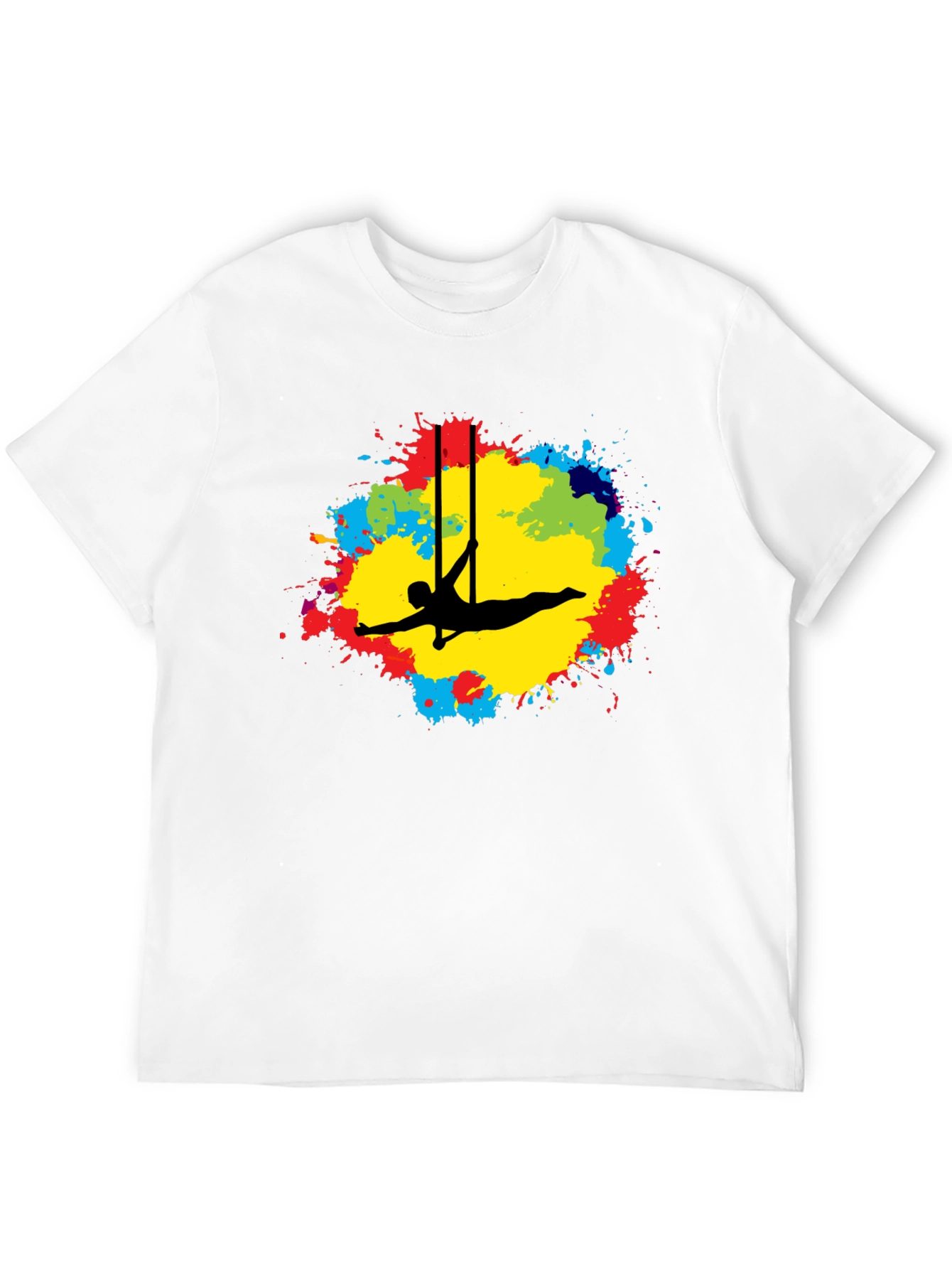 Black Aerialist Colorful Splash Black T-Shirt view 12