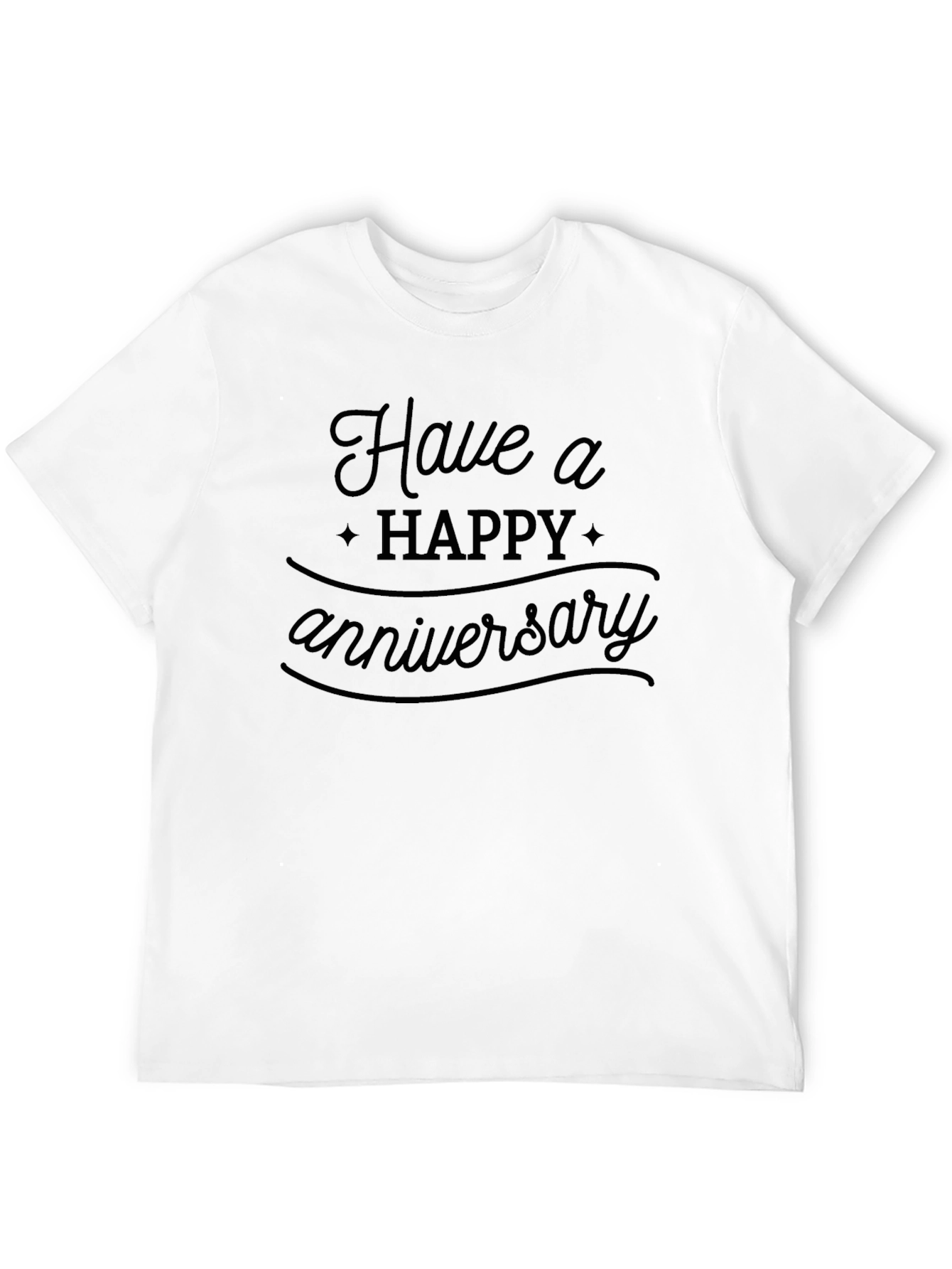 Black Happy Anniversary T-Shirt - Black view 12