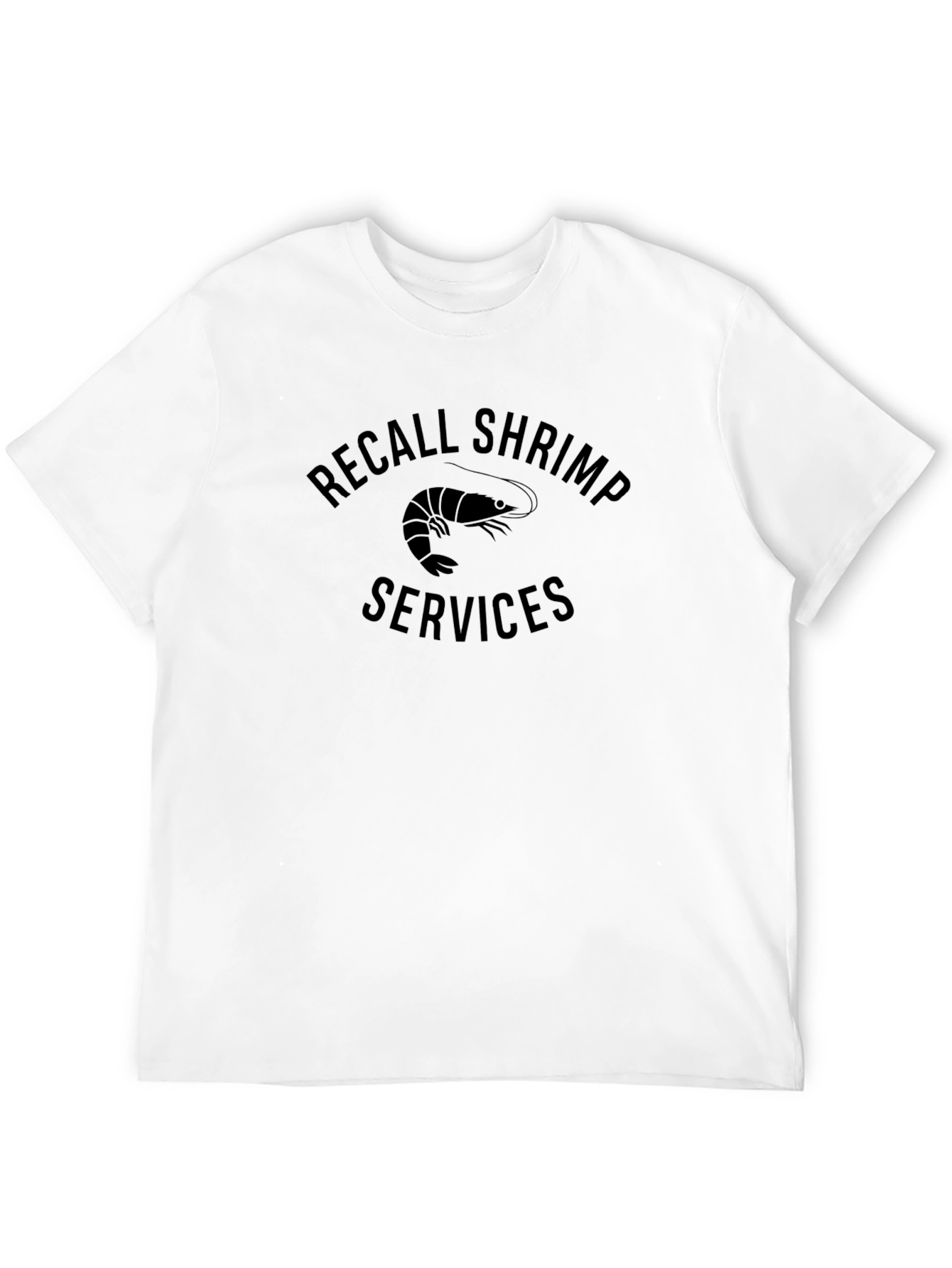 Black Recall Shrimp Services Black T-Shirt view 12