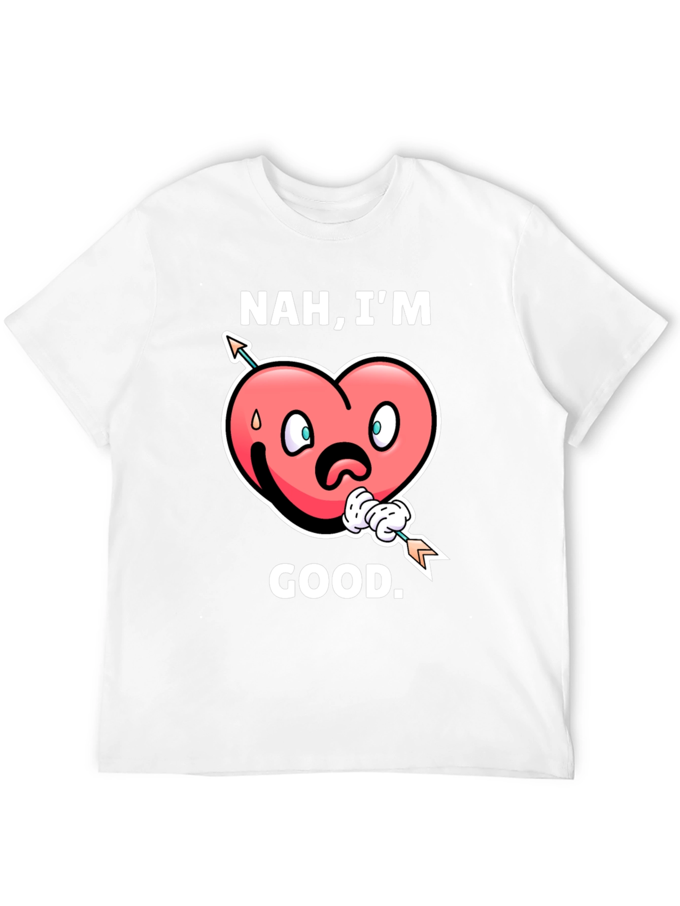 Black Nah, I'm Good! Valentine's Graphic T-Shirt view 12