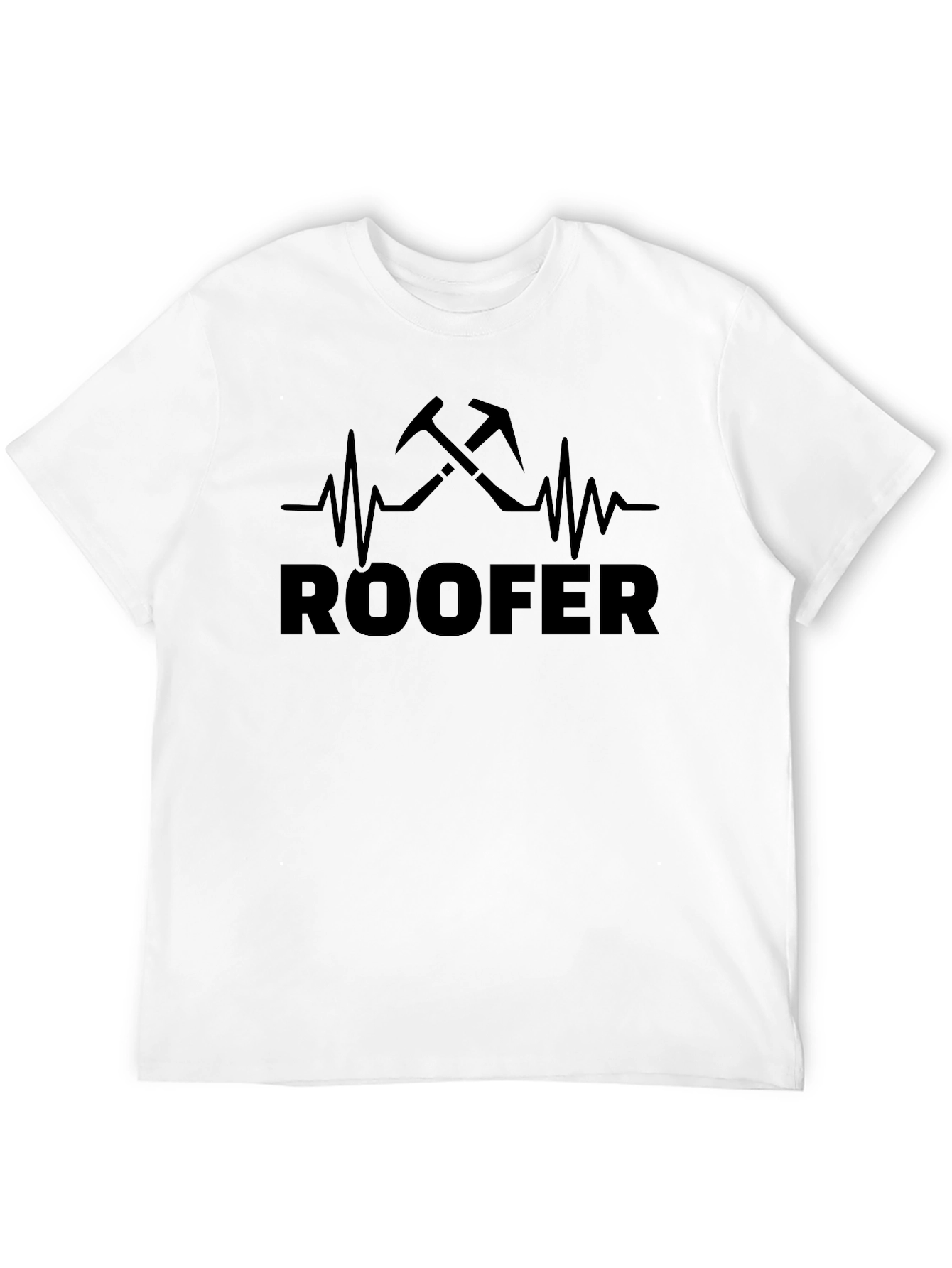 Black Roofer Heartbeat Black T-Shirt view 12