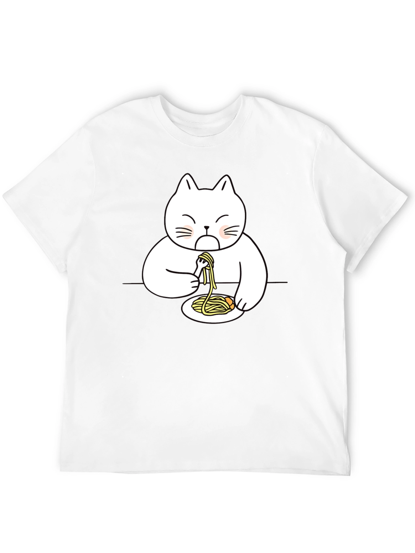 Black Cat Eating Spaghetti Funny T-Shirt view 12