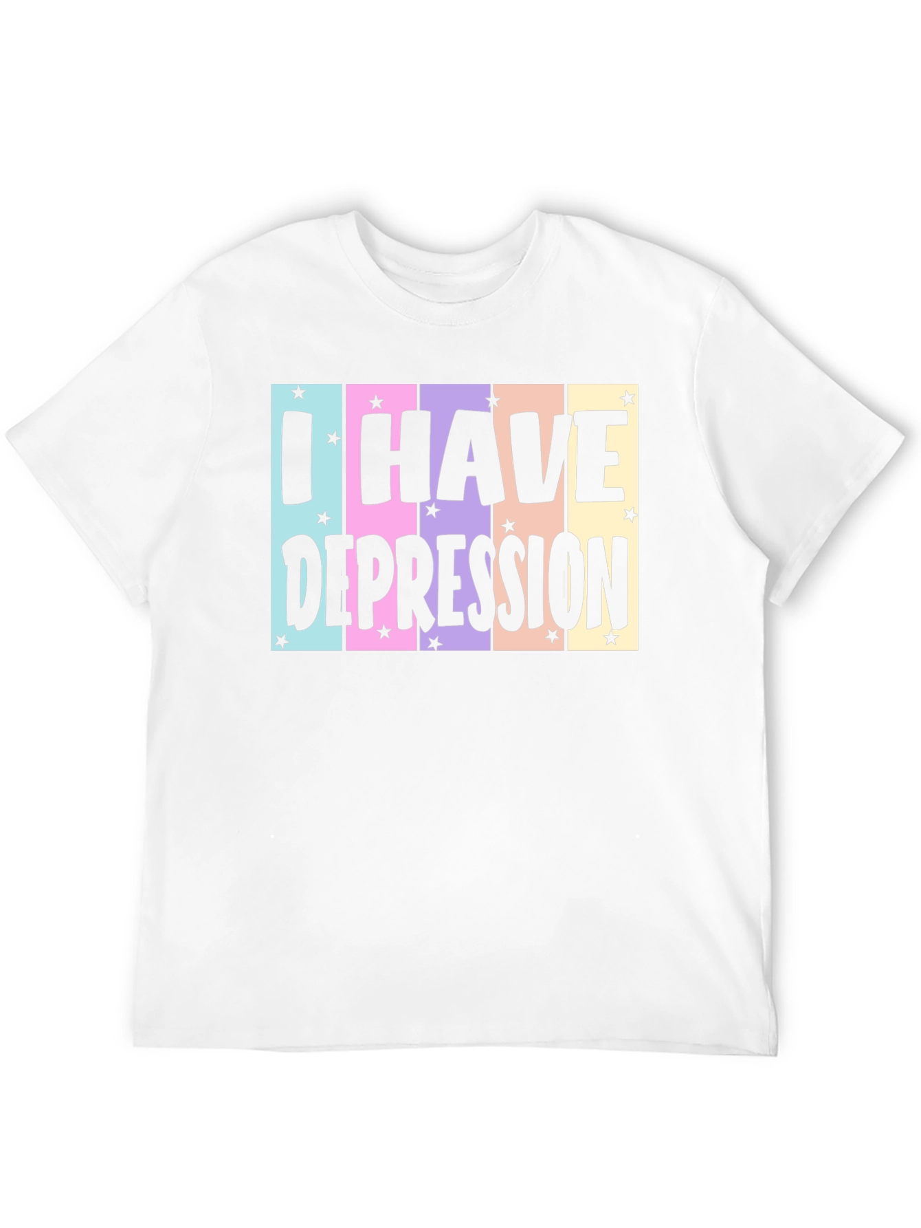 Black I Have Depression T-Shirt, Black Cotton Tee, Graphic Print view 12