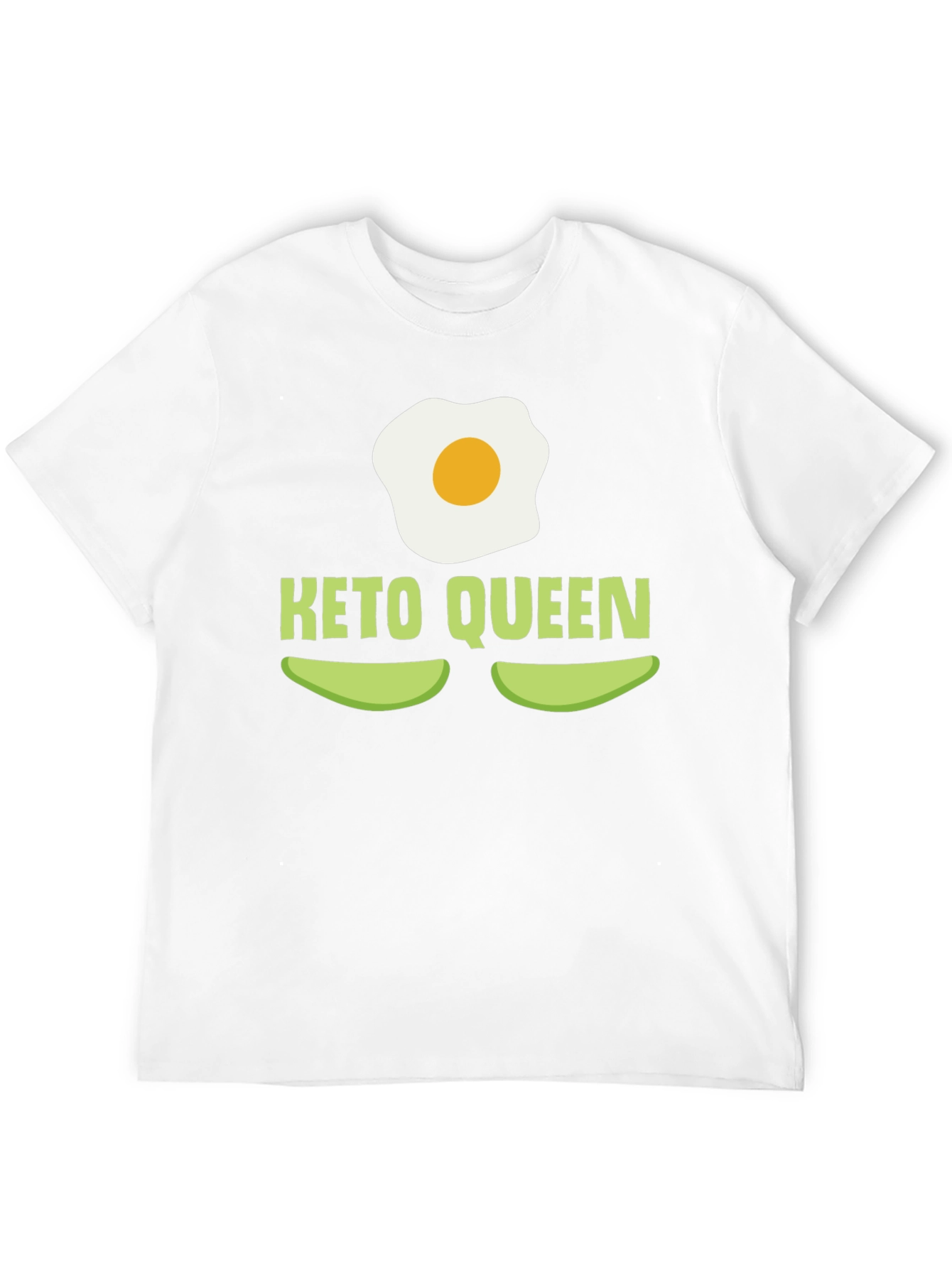 Black Keto Queen T-Shirt - Egg & Avocado Graphic Tee view 12