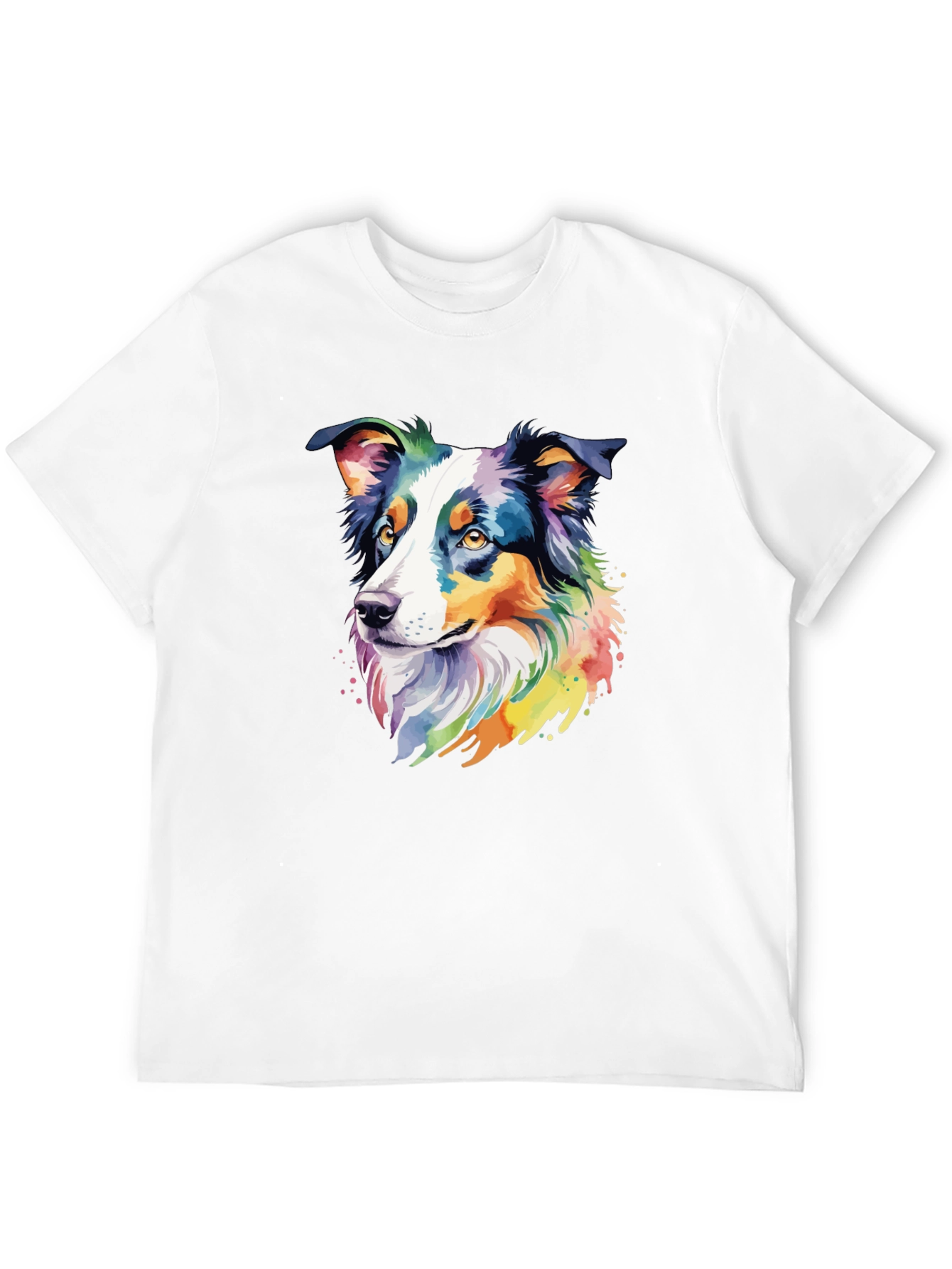 Black Colorful Australian Shepherd Dog Graphic T-Shirt view 12