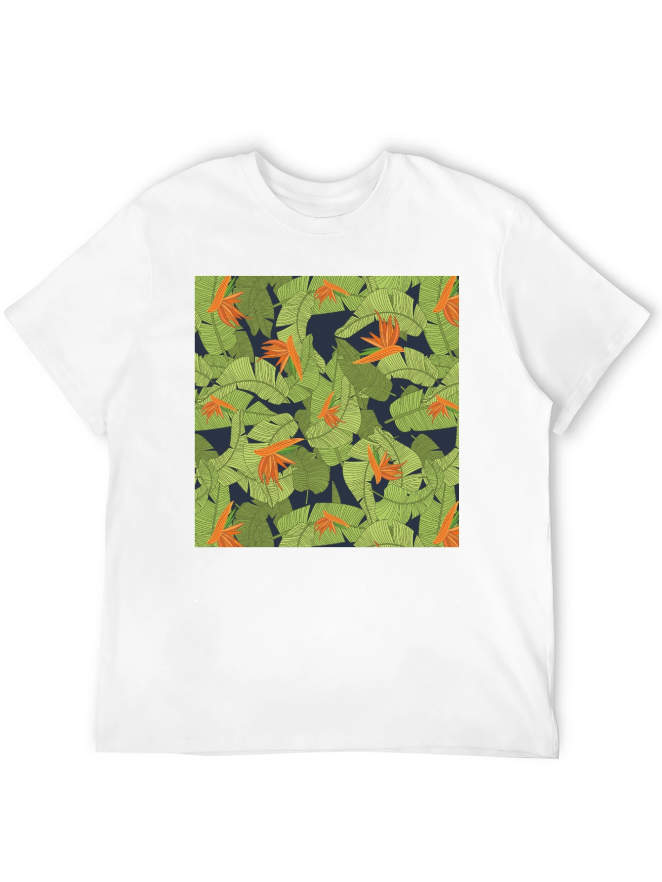 Black Tropical Floral Print T-Shirt view 12