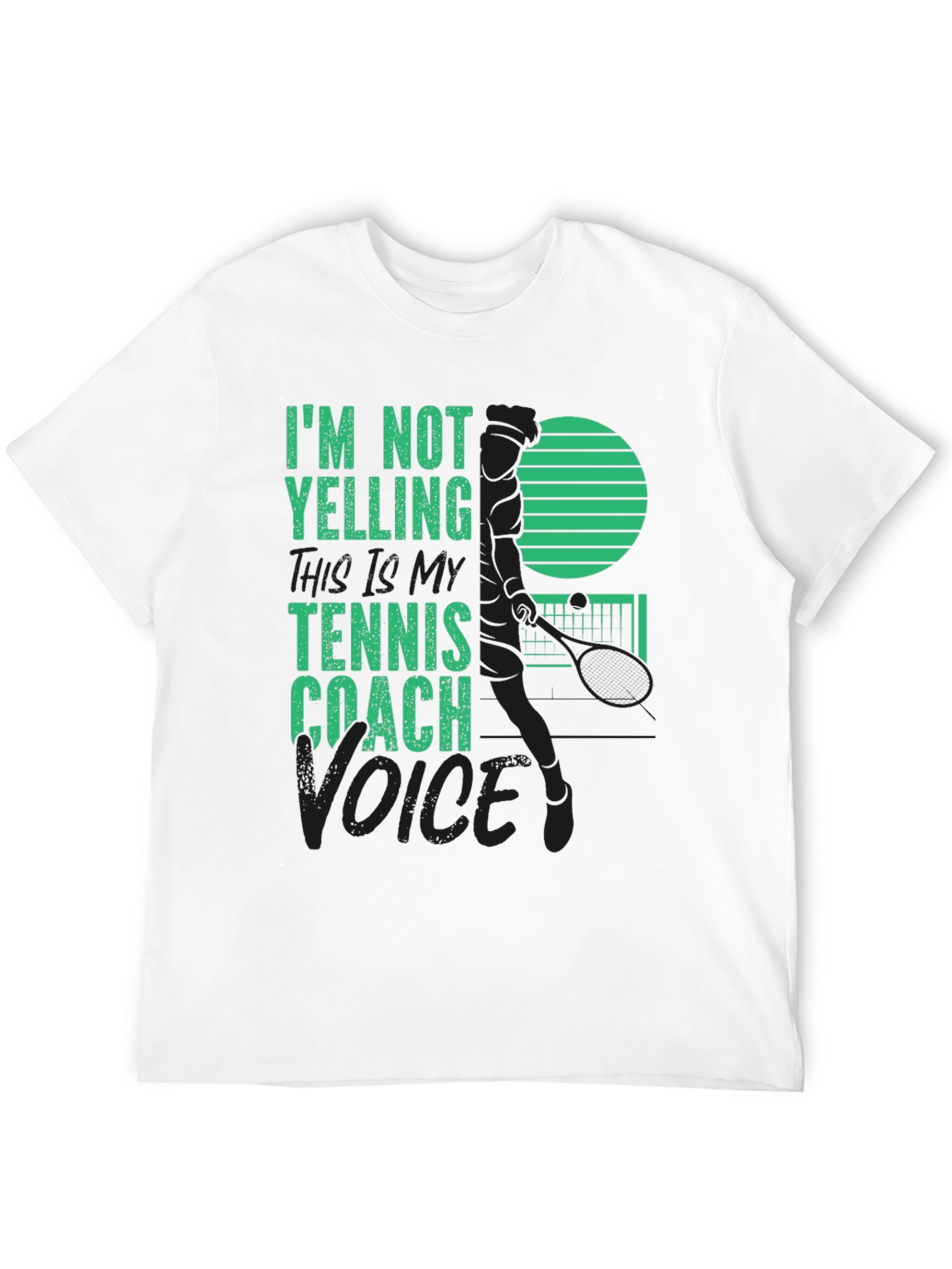 Black Tennis Coach T-Shirt - I'm Not Yelling view 12