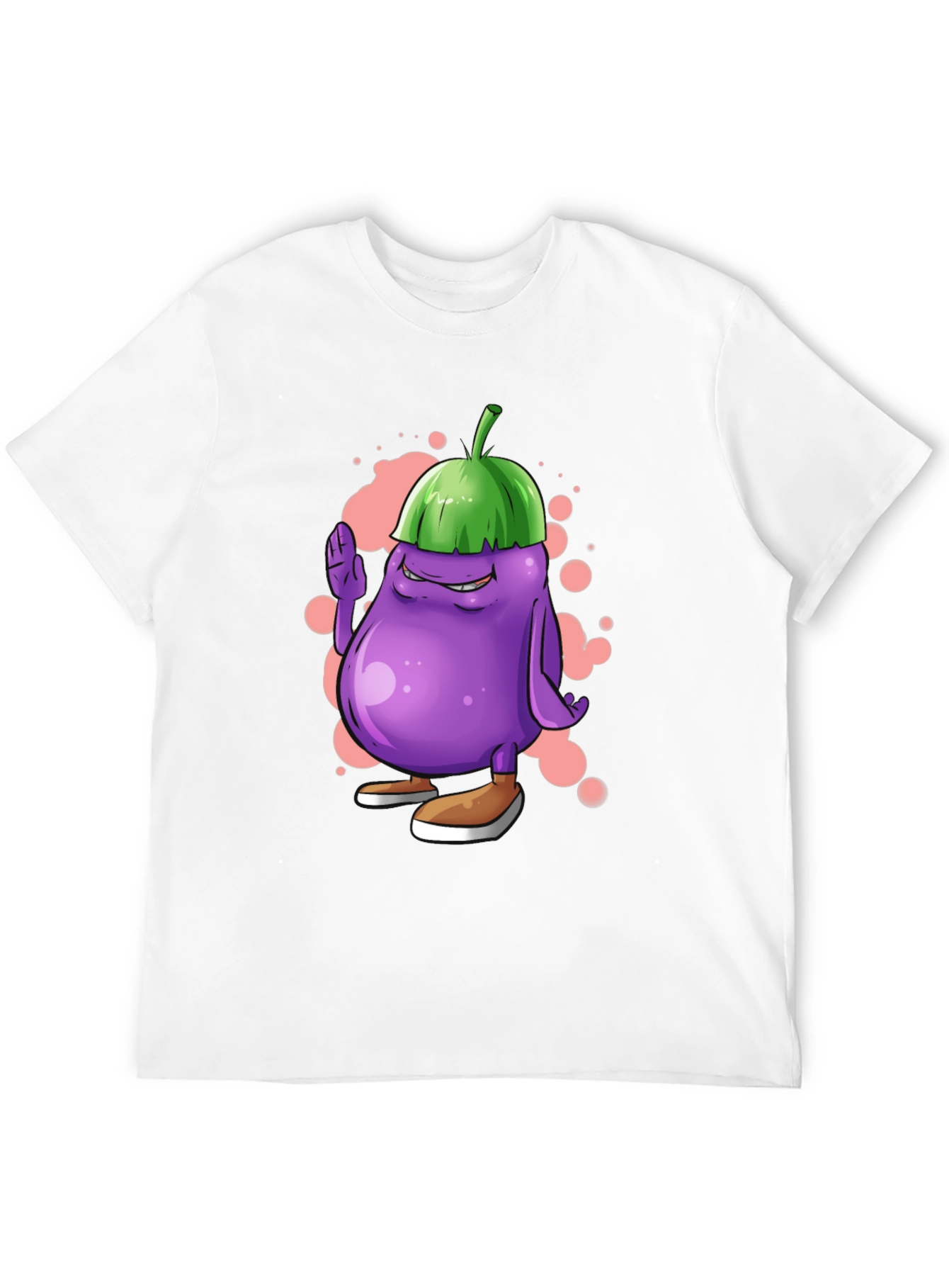 Black Eggplant Cartoon Graphic Tee view 12