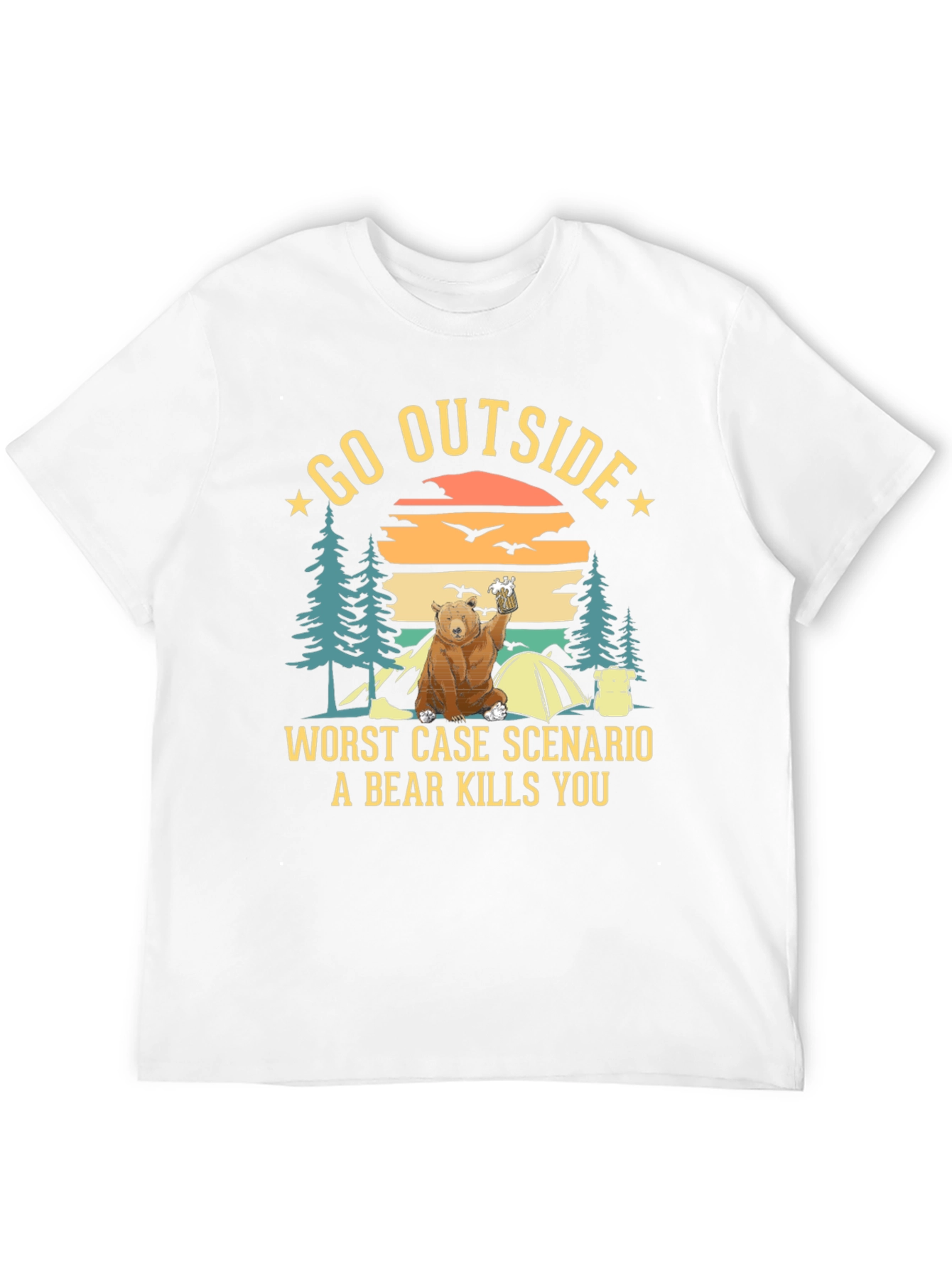 Black Go Outside Bear T-Shirt view 12