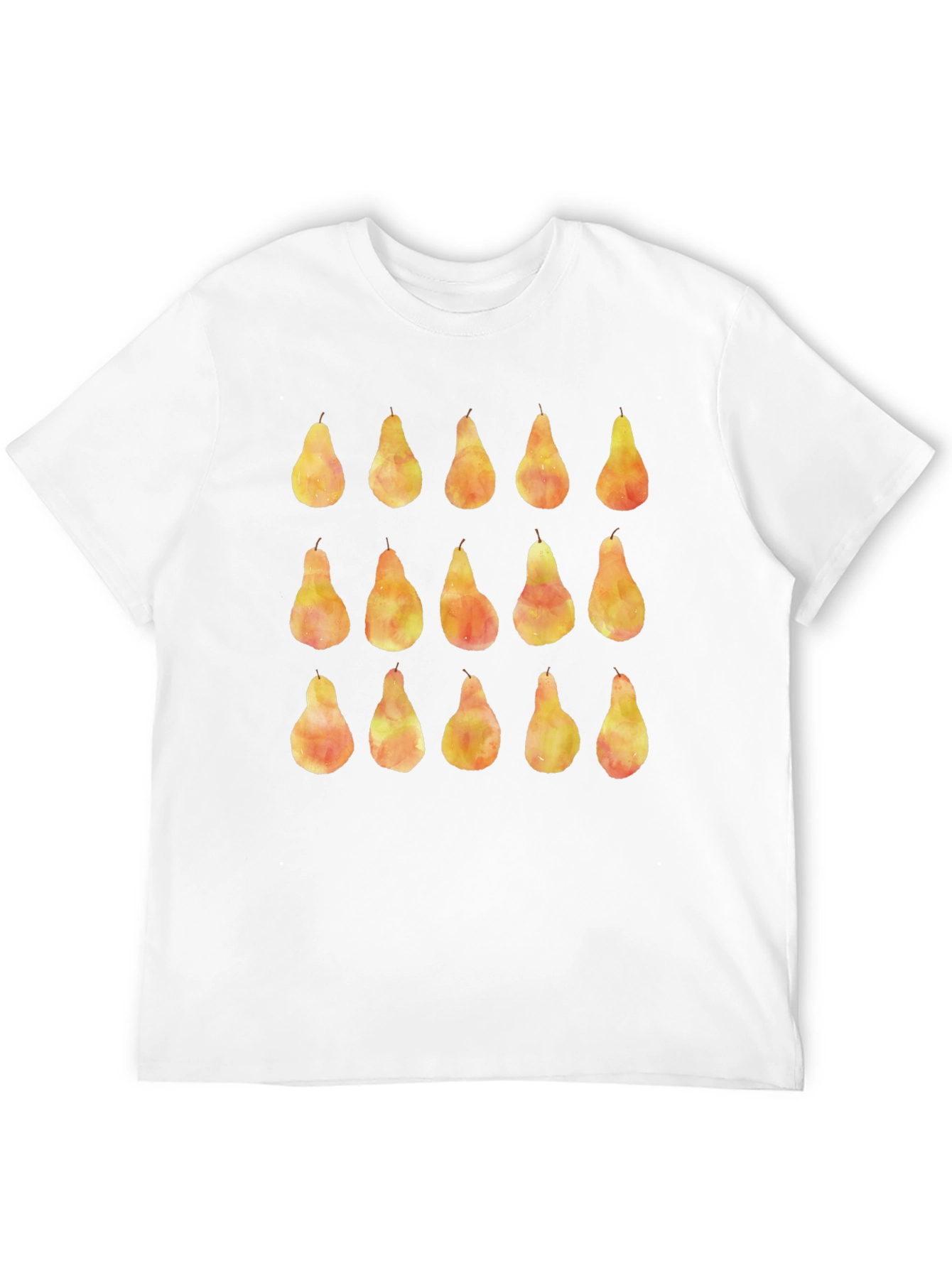 Black Watercolor Pear Pattern Black Tee view 12