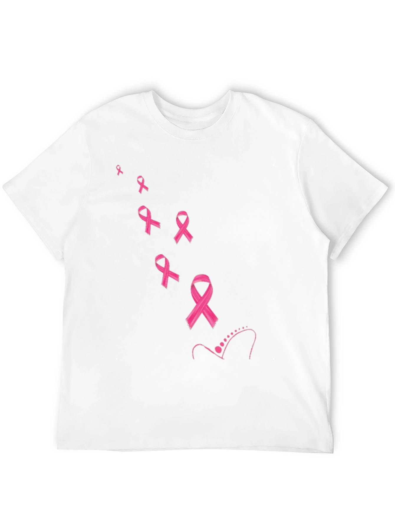 Black Pink Ribbon Awareness Black T-Shirt view 12
