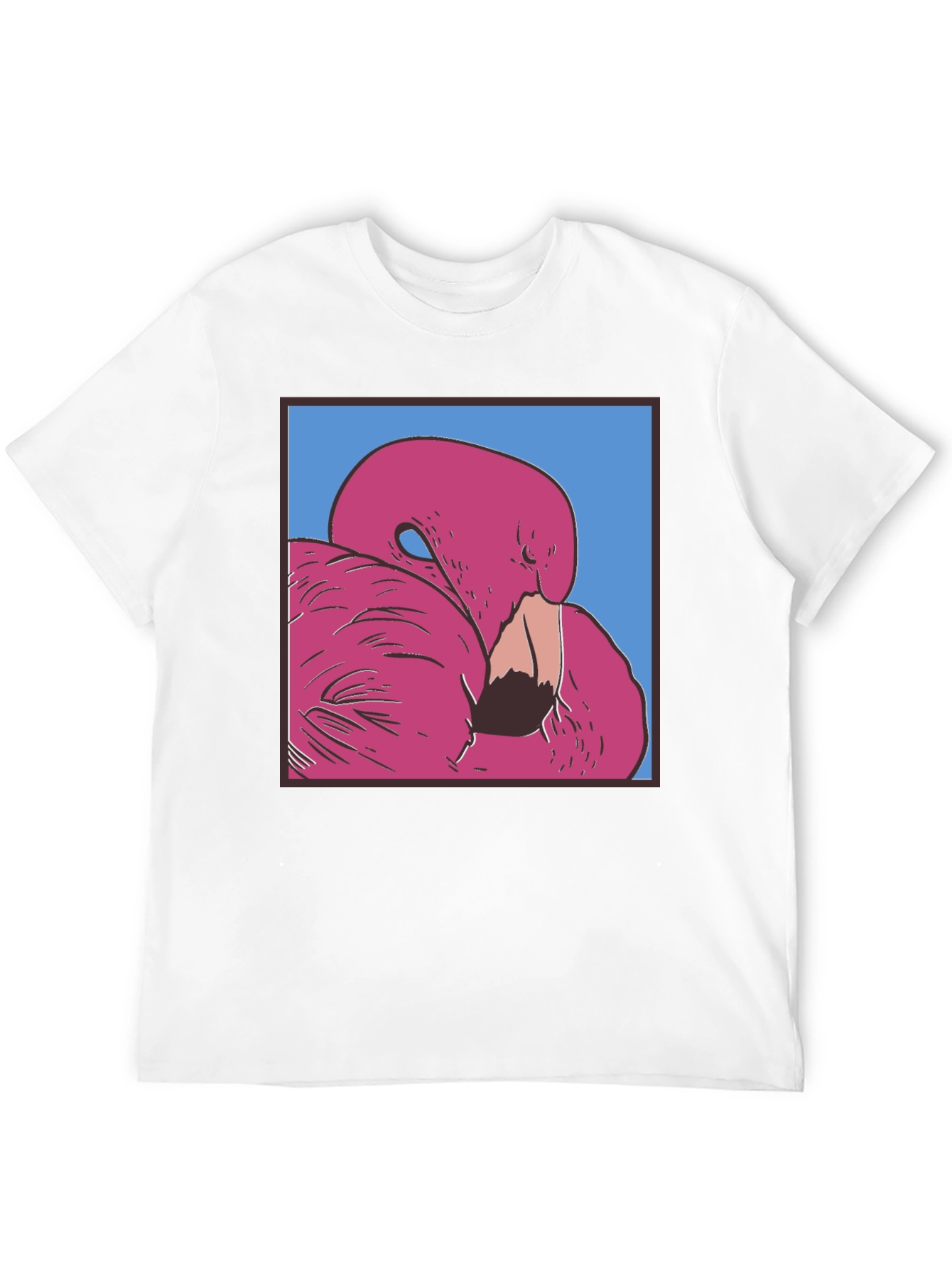 Black Pink Flamingo Graphic Black T-Shirt view 12