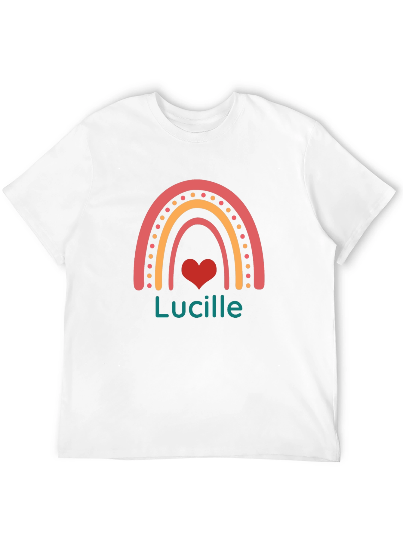 Black Lucille Rainbow Heart Personalized T-Shirt view 12