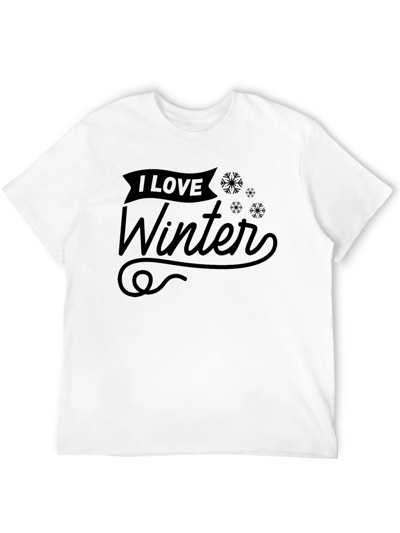 Black I Love Winter Graphic Tee - Stylish Holiday Apparel view 12