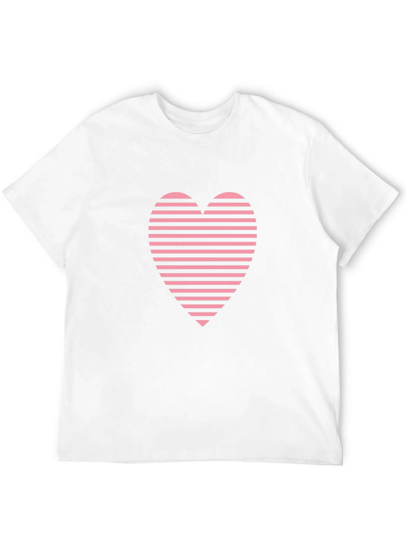 Black Striped Heart Graphic Tee - Casual Black T-Shirt view 12