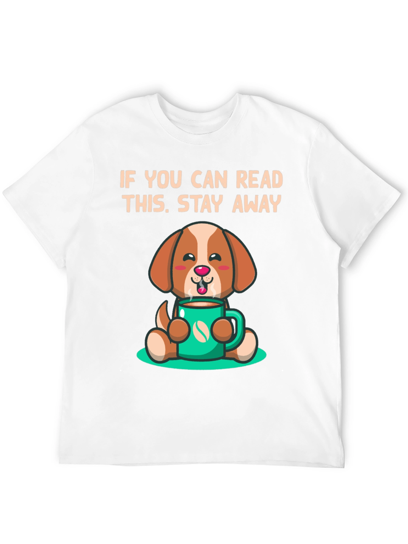 Black Stay Away Dog Cartoon Black T-Shirt view 12