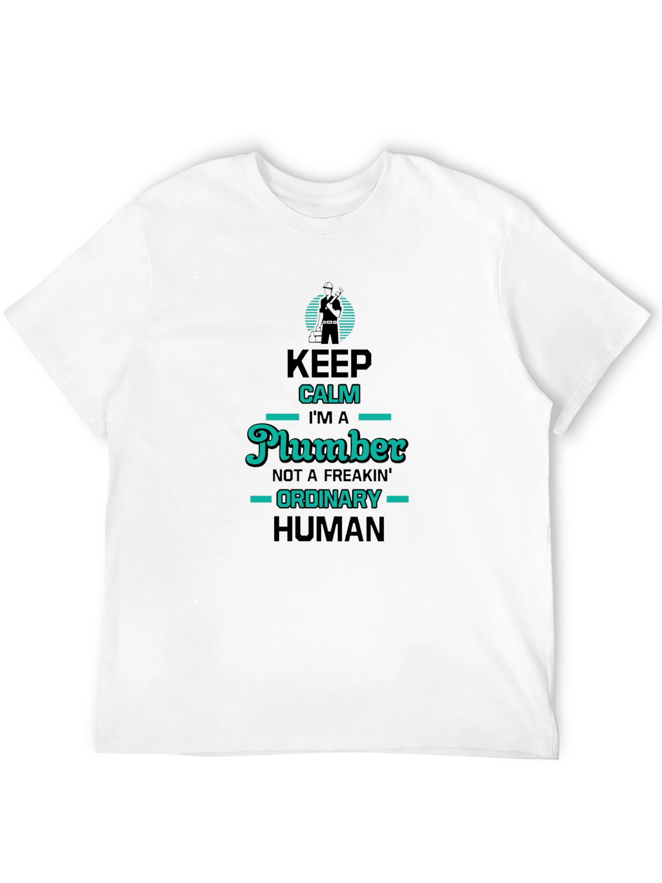 Black Keep Calm Plumber T-Shirt: Unique & Funny Design view 12
