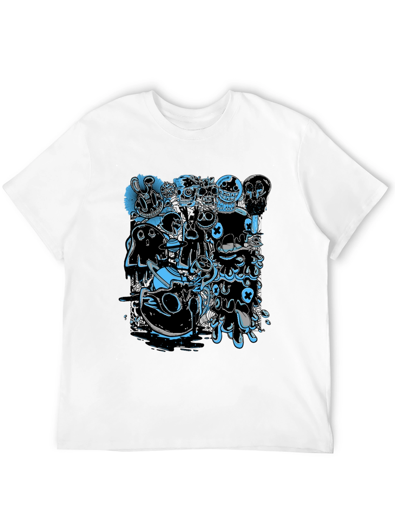 Black Unique Graphic Print Black T-Shirt view 12